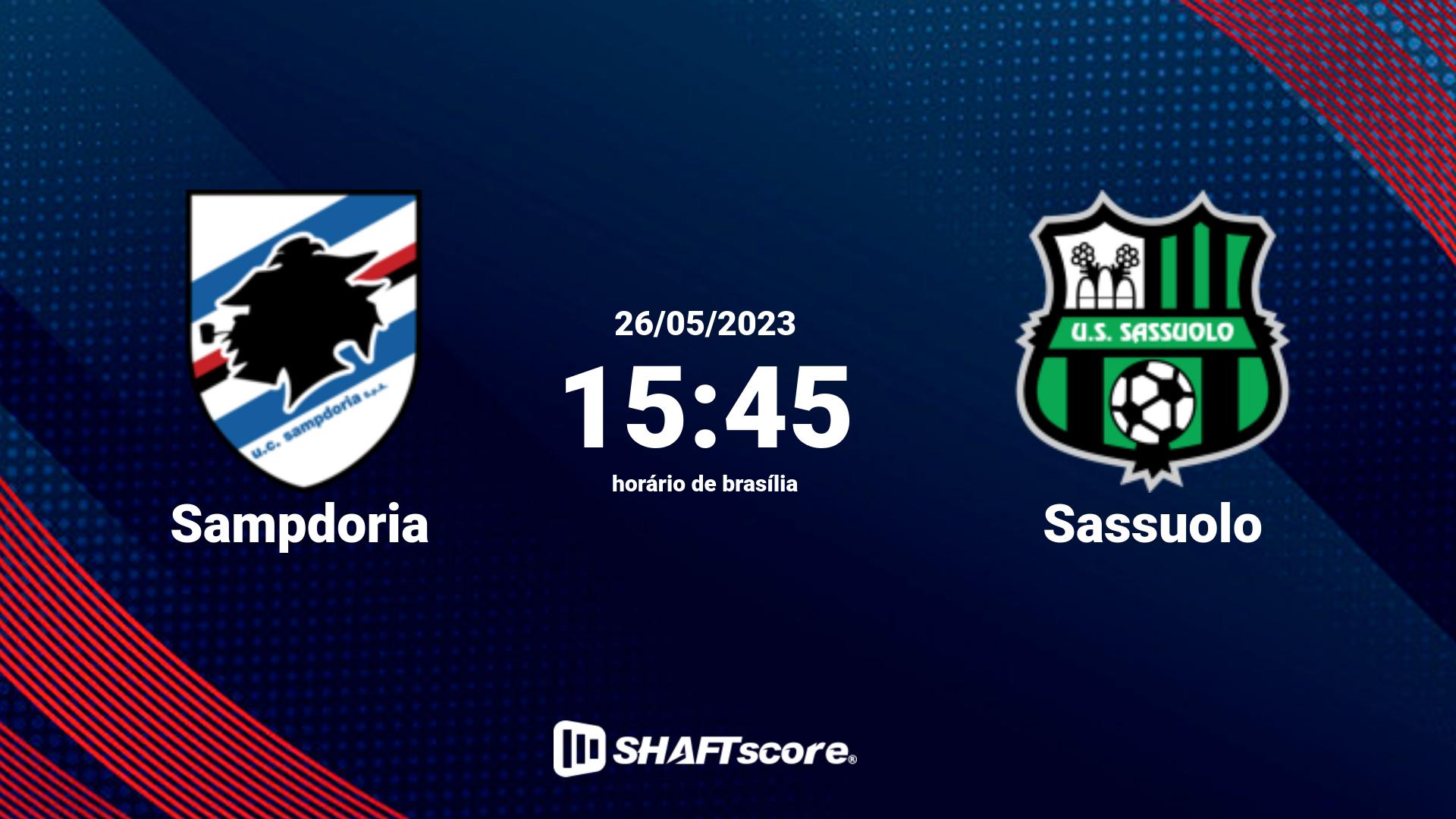 Estatísticas do jogo Sampdoria vs Sassuolo 26.05 15:45