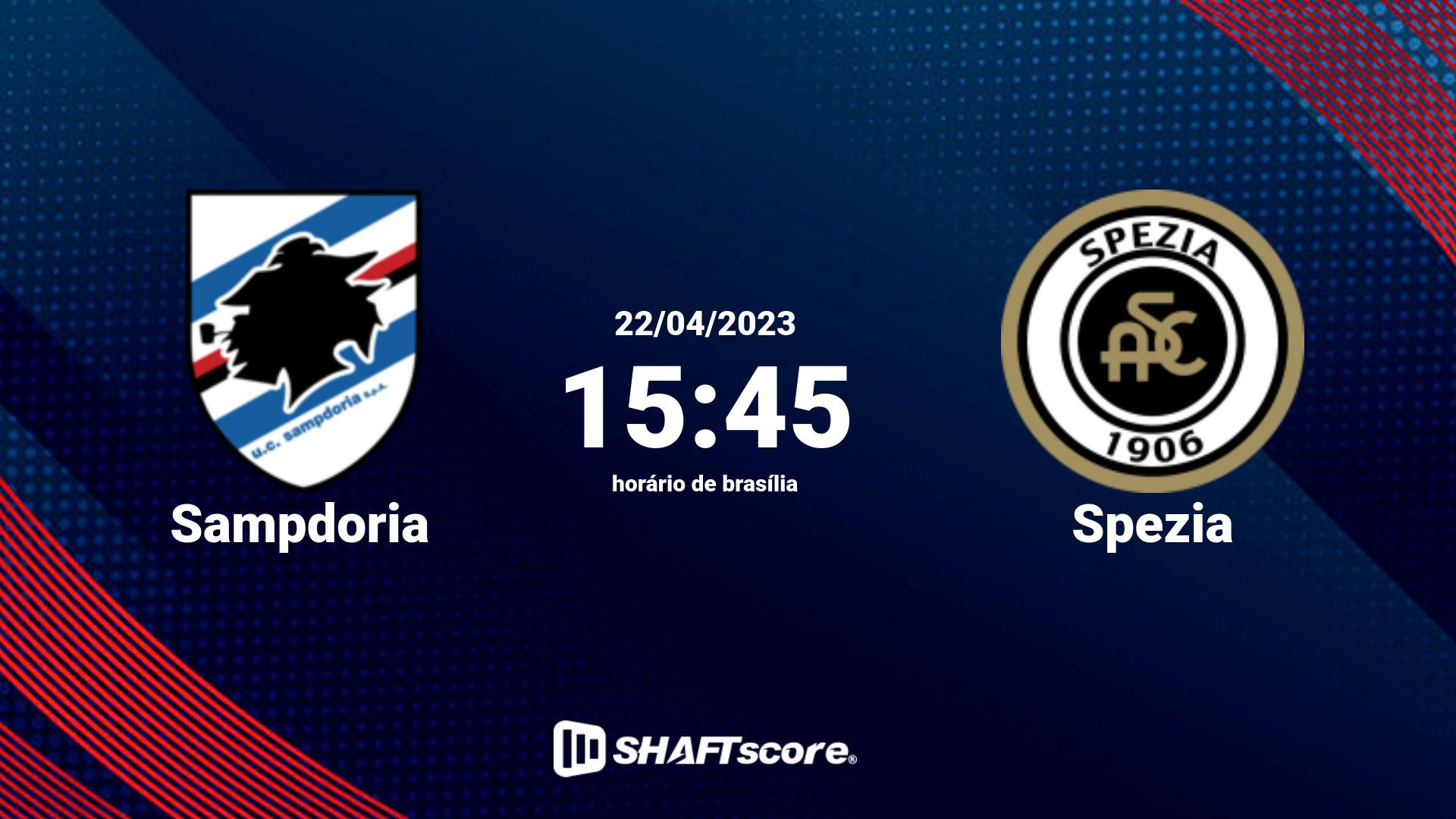 Estatísticas do jogo Sampdoria vs Spezia 22.04 15:45