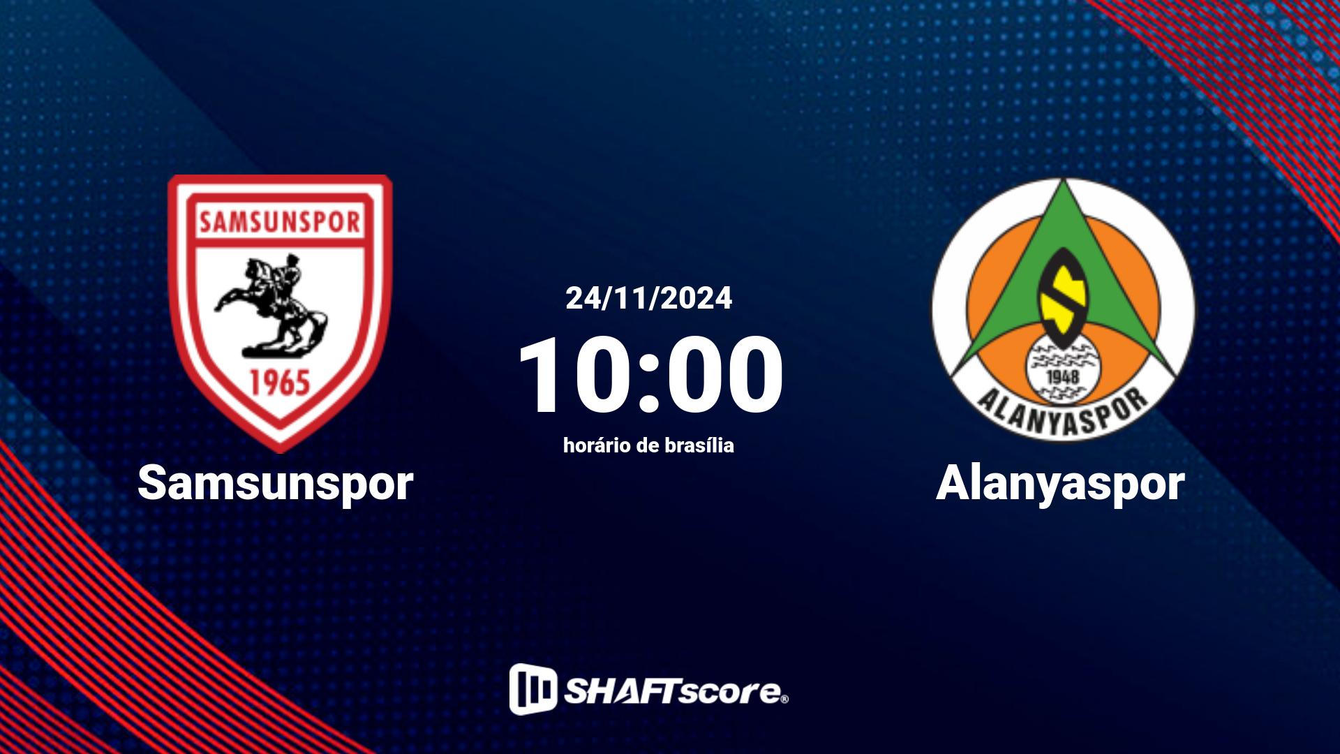 Estatísticas do jogo Samsunspor vs Alanyaspor 24.11 10:00