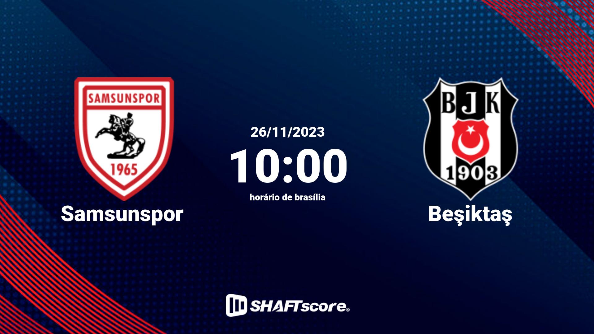 Estatísticas do jogo Samsunspor vs Beşiktaş 26.11 10:00