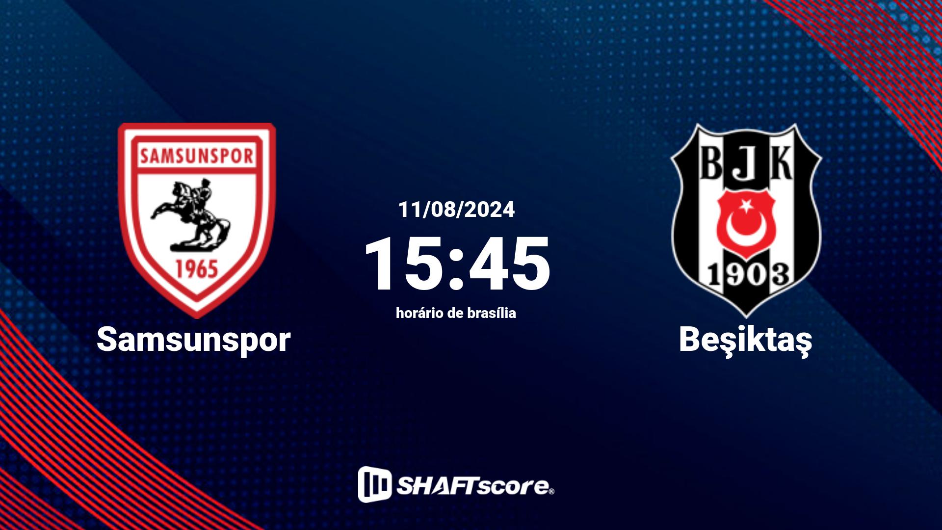 Estatísticas do jogo Samsunspor vs Beşiktaş 11.08 15:45