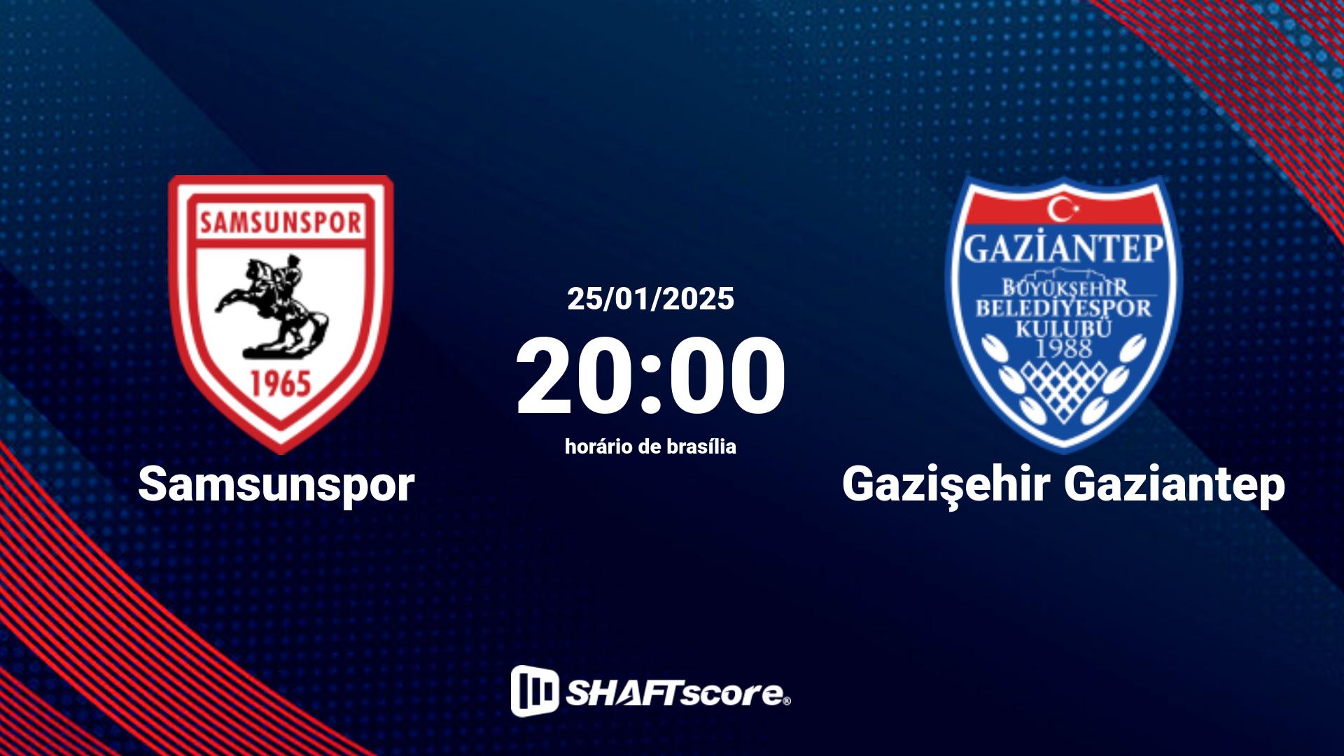 Estatísticas do jogo Samsunspor vs Gazişehir Gaziantep 25.01 20:00