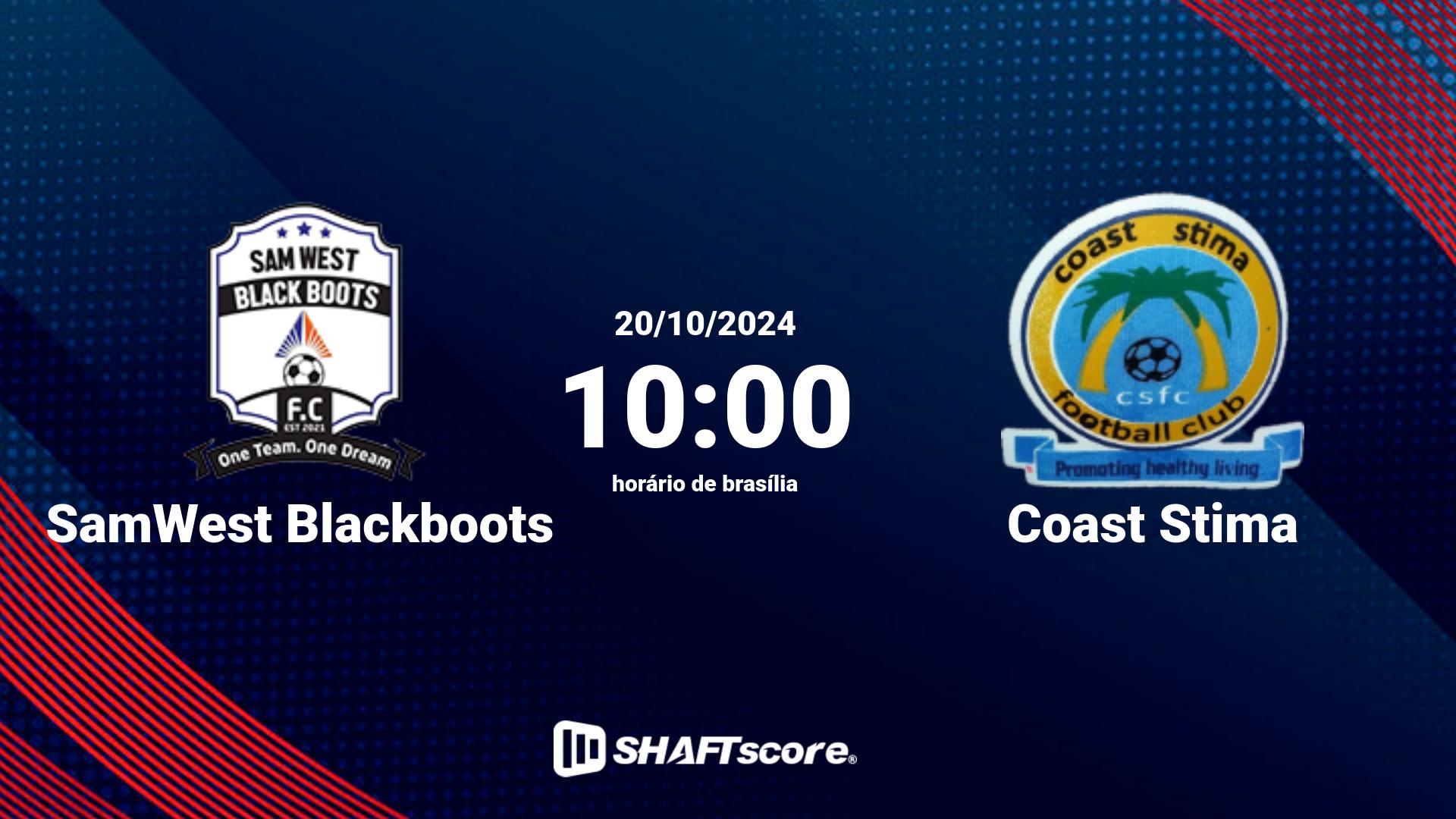 Estatísticas do jogo SamWest Blackboots vs Coast Stima 20.10 10:00