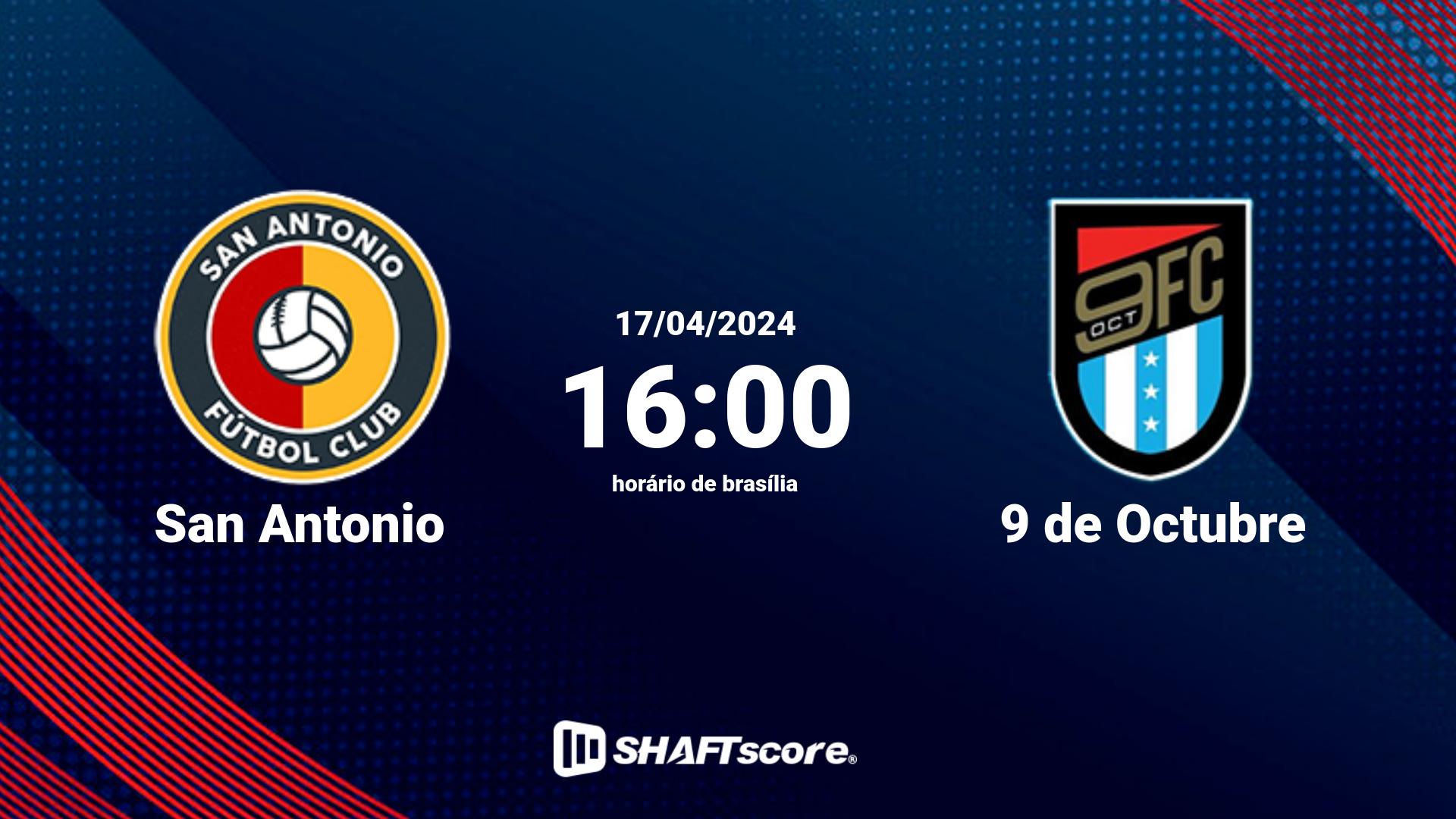 Estatísticas do jogo San Antonio vs 9 de Octubre 17.04 16:00