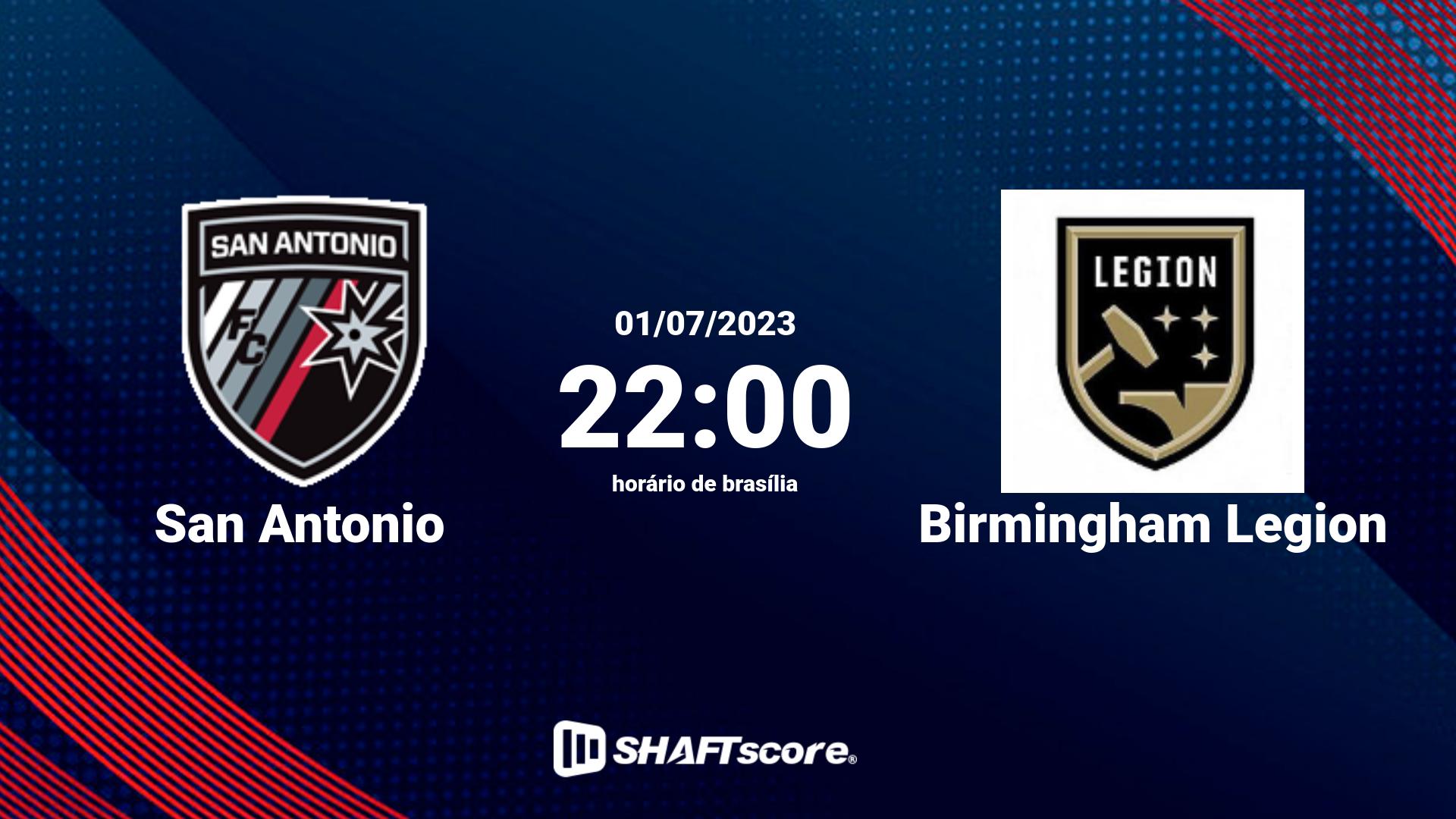 Estatísticas do jogo San Antonio vs Birmingham Legion 01.07 22:00