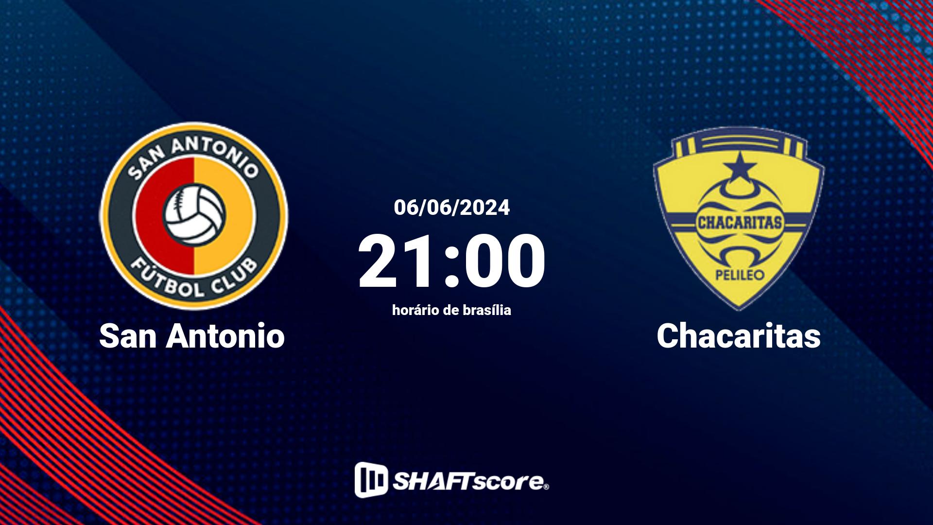 Estatísticas do jogo San Antonio vs Chacaritas 06.06 21:00