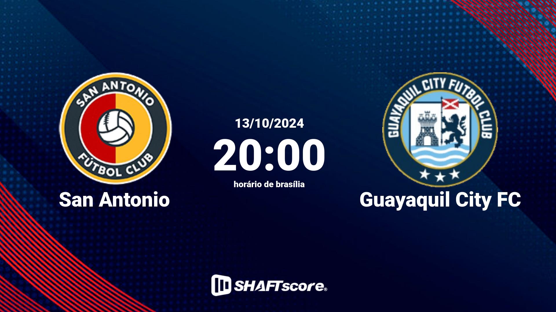 Estatísticas do jogo San Antonio vs Guayaquil City FC 13.10 20:00