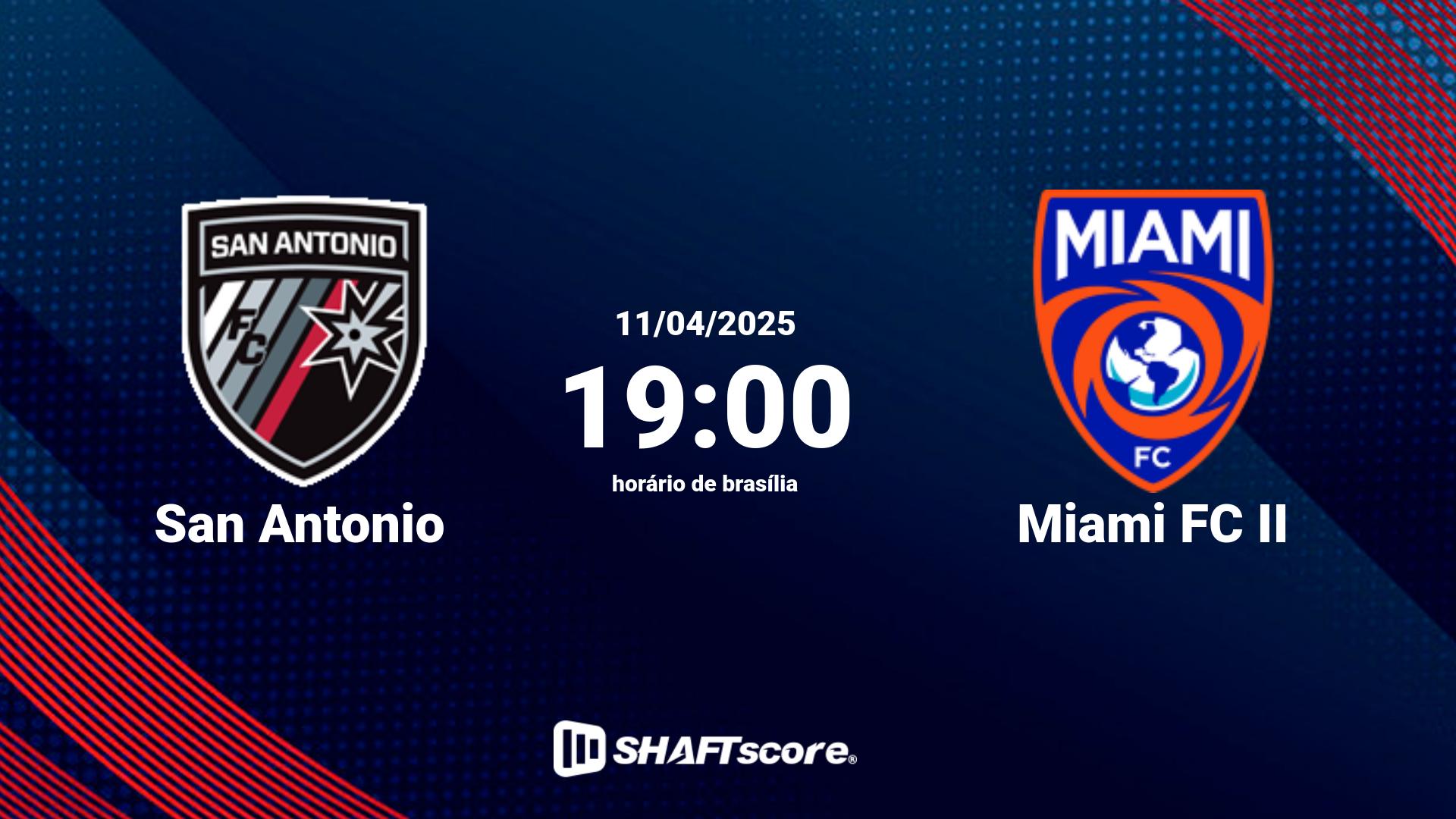 Estatísticas do jogo San Antonio vs Miami FC II 11.04 19:00