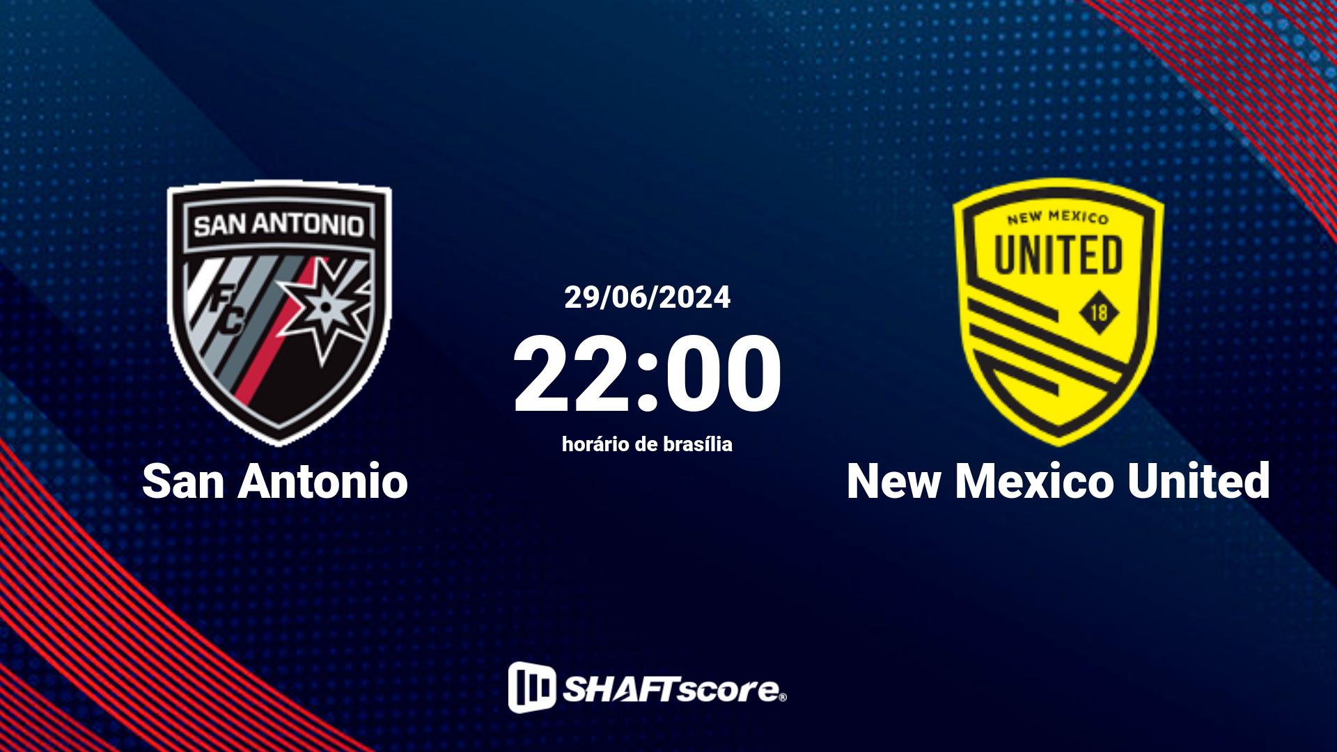Estatísticas do jogo San Antonio vs New Mexico United 29.06 22:00