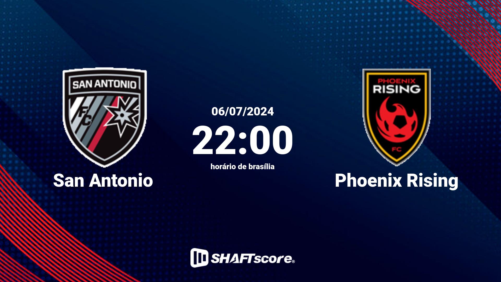 Estatísticas do jogo San Antonio vs Phoenix Rising 06.07 22:00