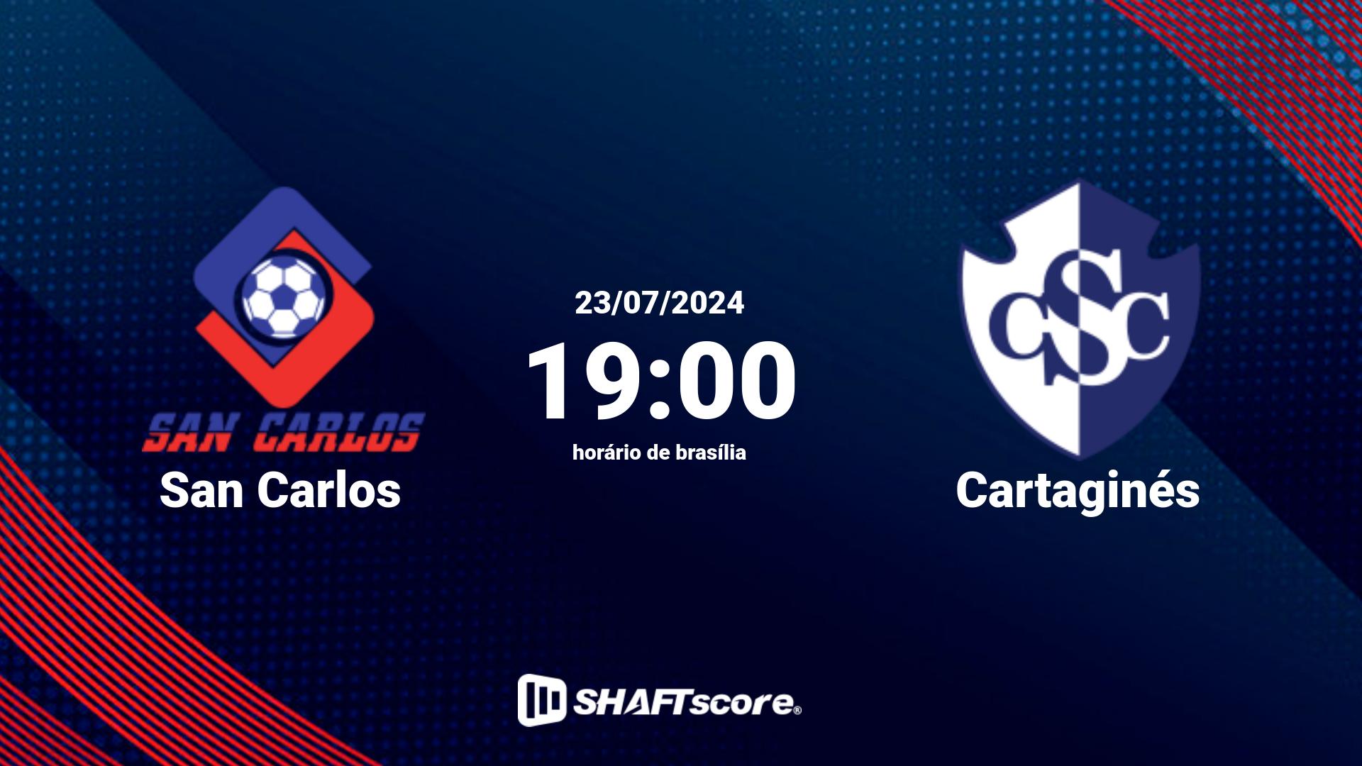 Estatísticas do jogo San Carlos vs Cartaginés 23.07 19:00