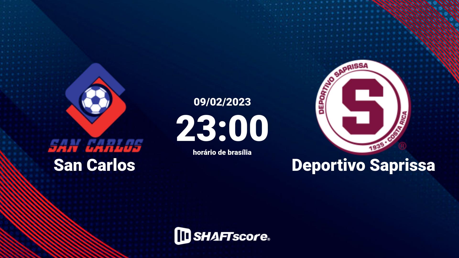 Estatísticas do jogo San Carlos vs Deportivo Saprissa 09.02 23:00