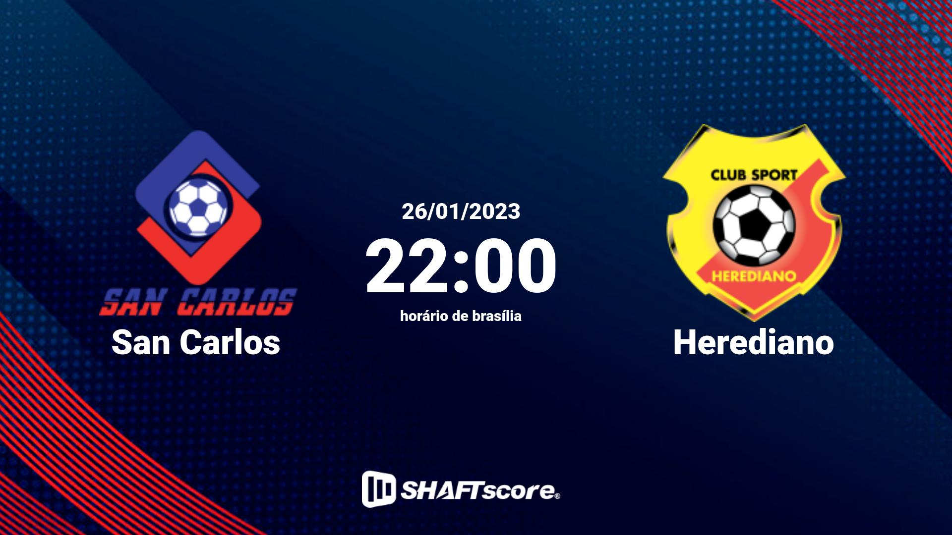 Estatísticas do jogo San Carlos vs Herediano 26.01 22:00