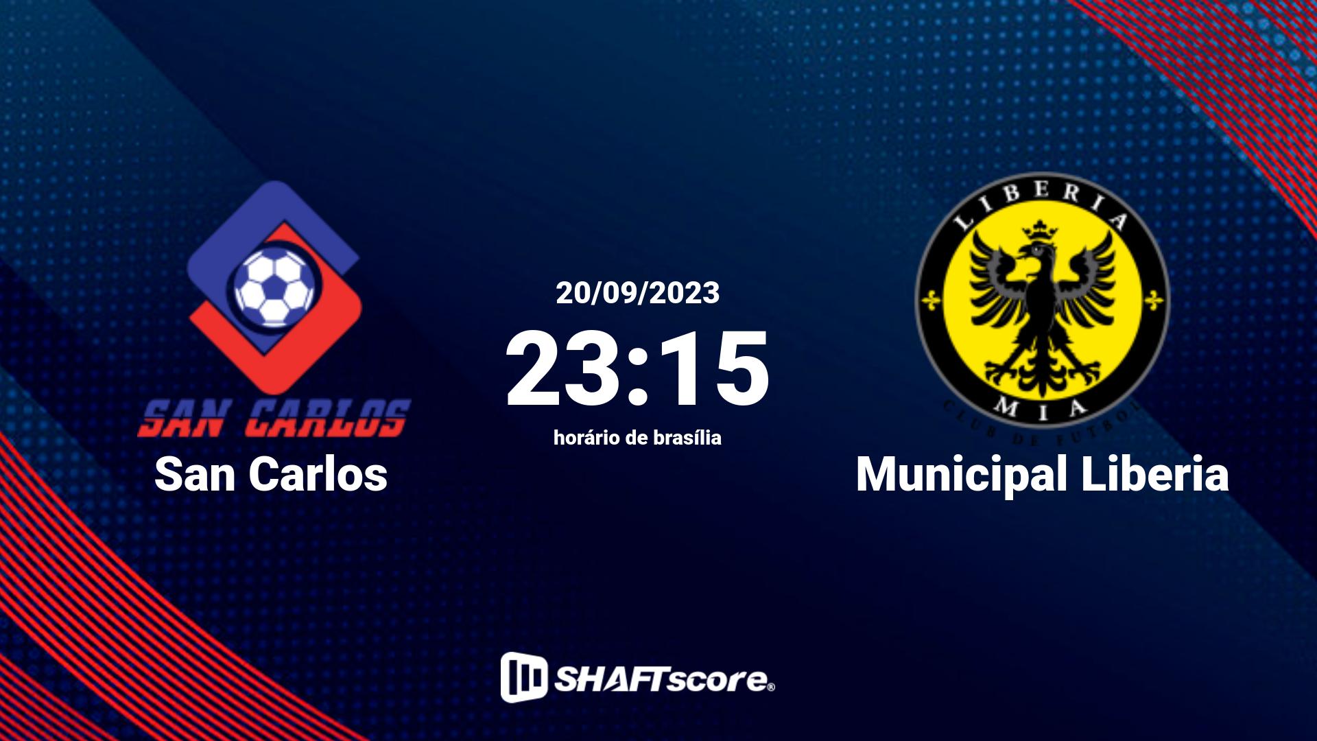 Estatísticas do jogo San Carlos vs Municipal Liberia 20.09 23:15