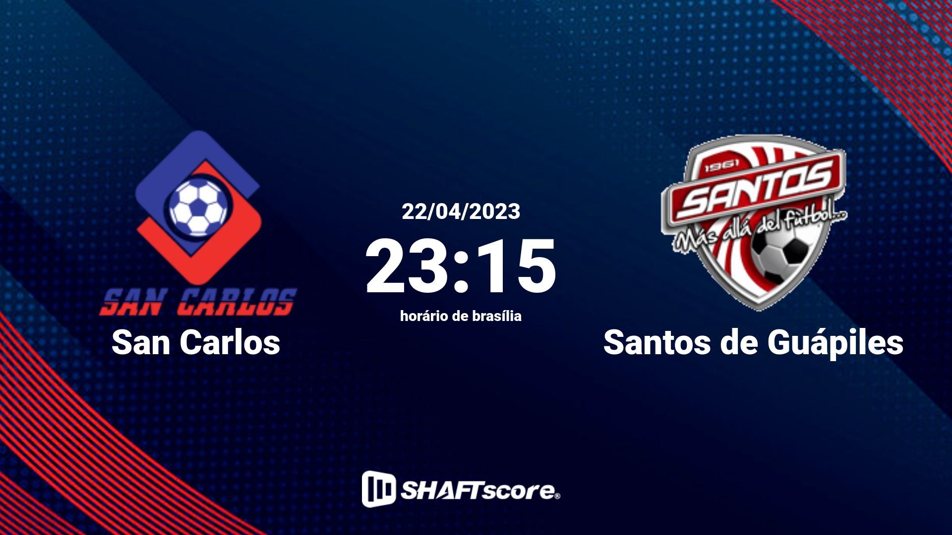 Estatísticas do jogo San Carlos vs Santos de Guápiles 22.04 23:15