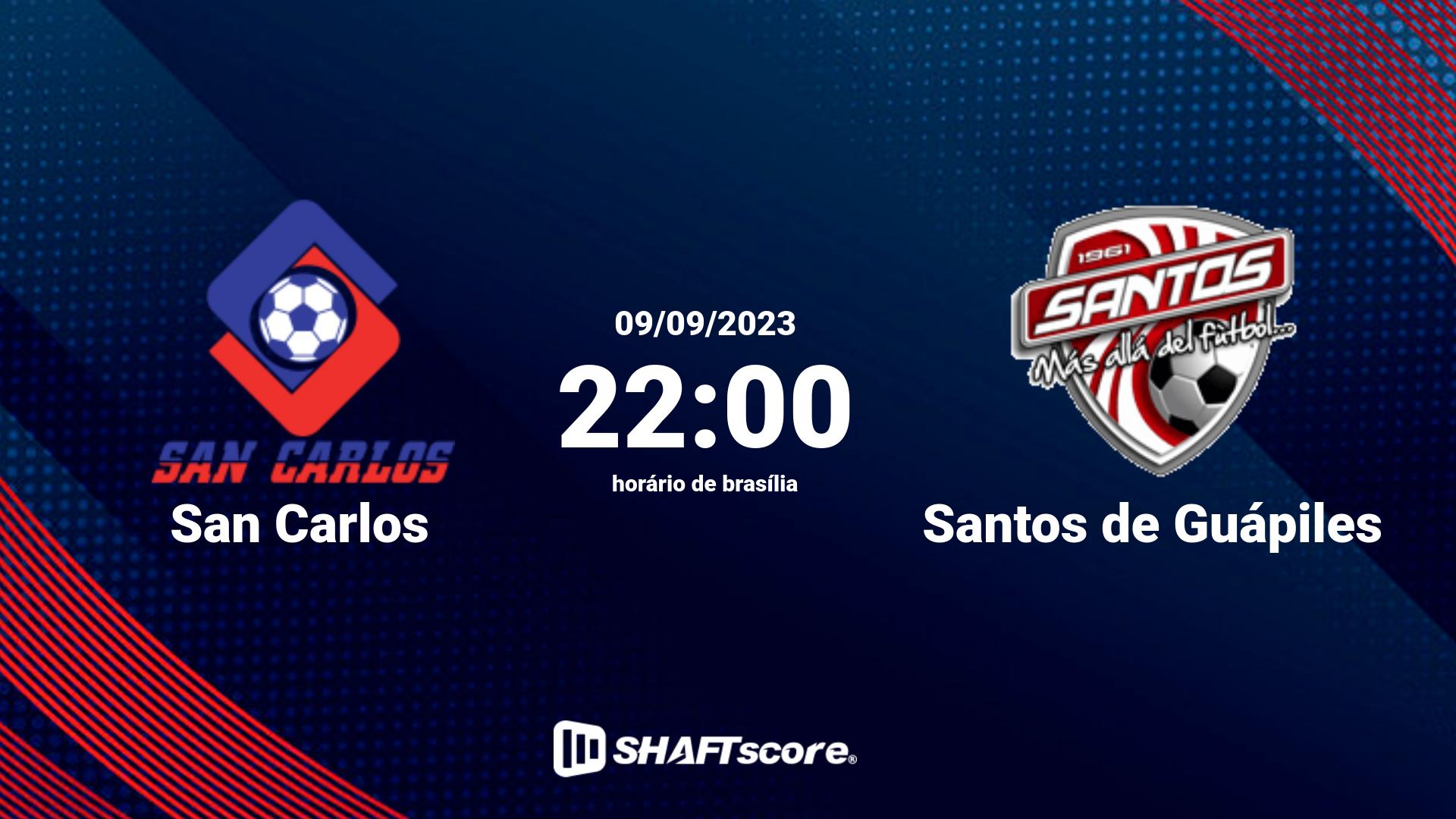 Estatísticas do jogo San Carlos vs Santos de Guápiles 09.09 22:00