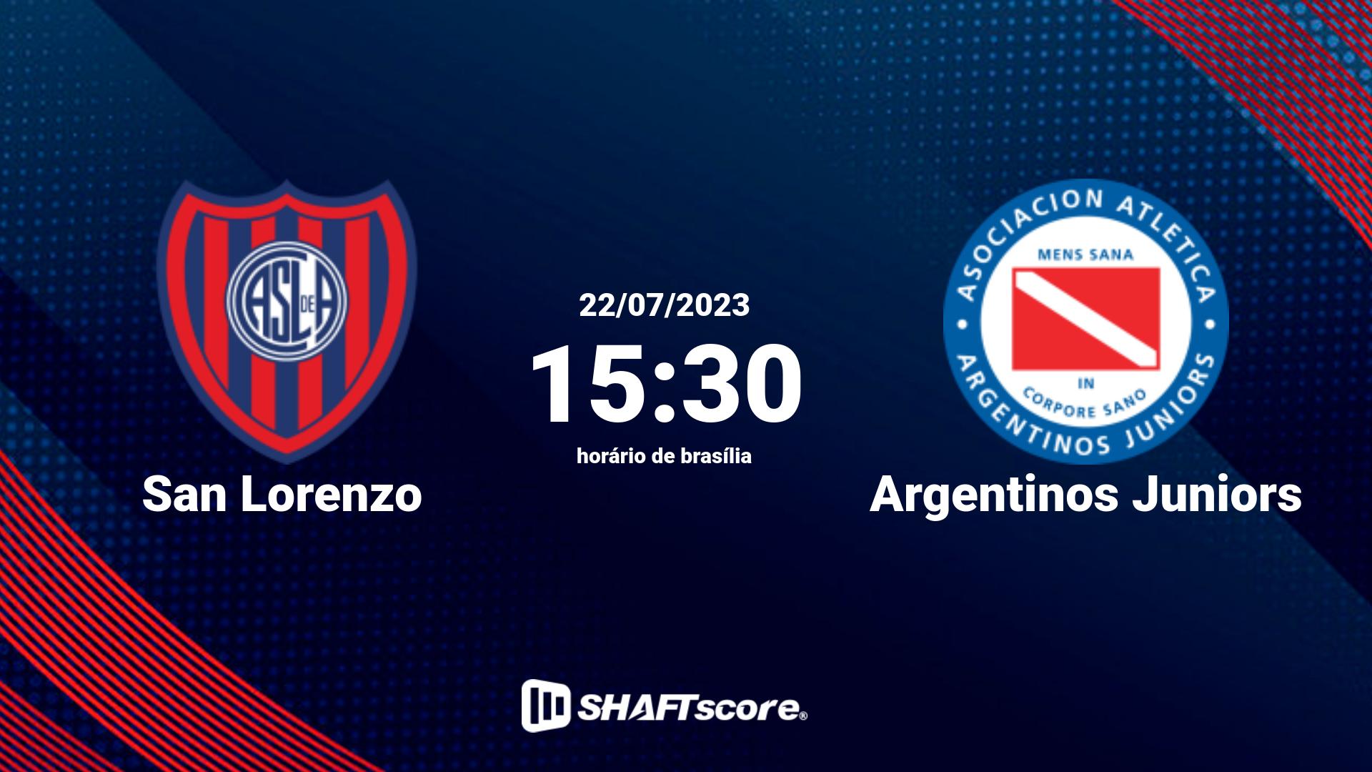 Estatísticas do jogo San Lorenzo vs Argentinos Juniors 22.07 15:30