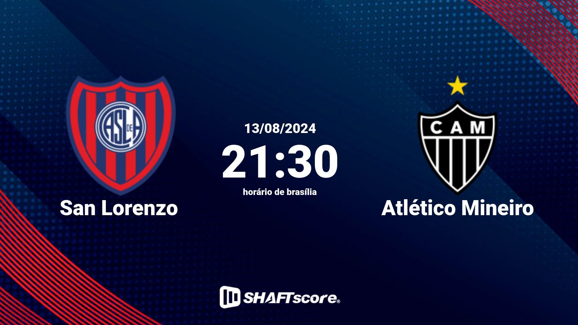 Estatísticas do jogo San Lorenzo vs Atlético Mineiro 13.08 21:30