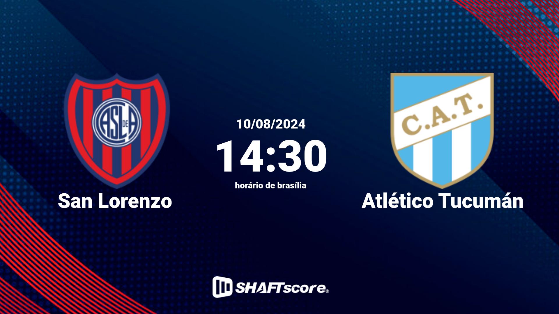 Estatísticas do jogo San Lorenzo vs Atlético Tucumán 10.08 14:30