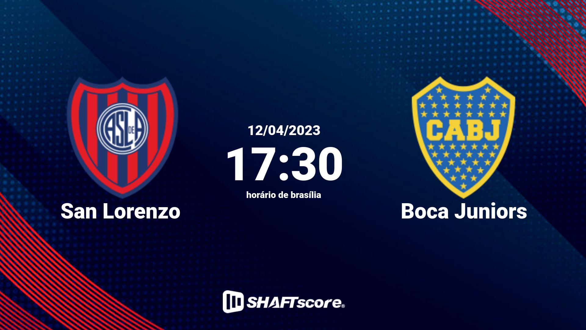 Estatísticas do jogo San Lorenzo vs Boca Juniors 12.04 17:30