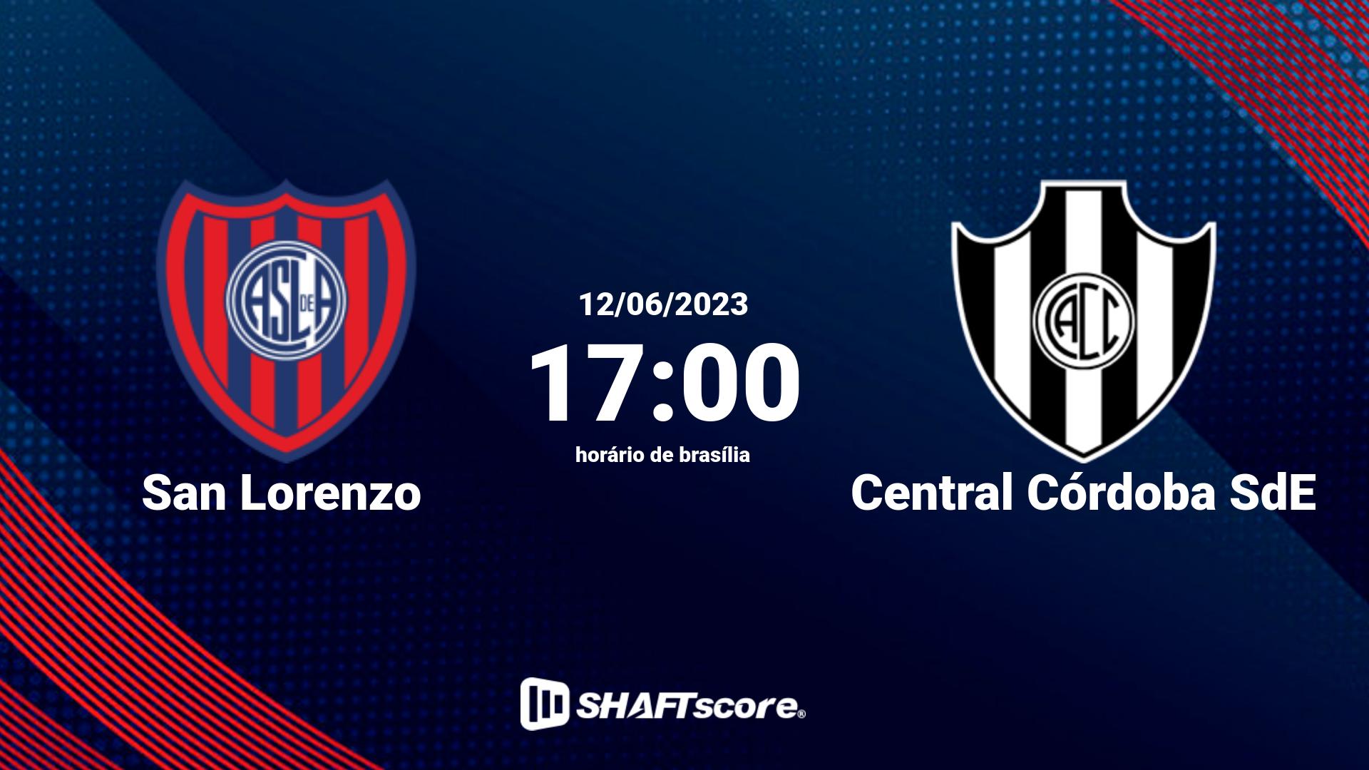 Estatísticas do jogo San Lorenzo vs Central Córdoba SdE 12.06 17:00