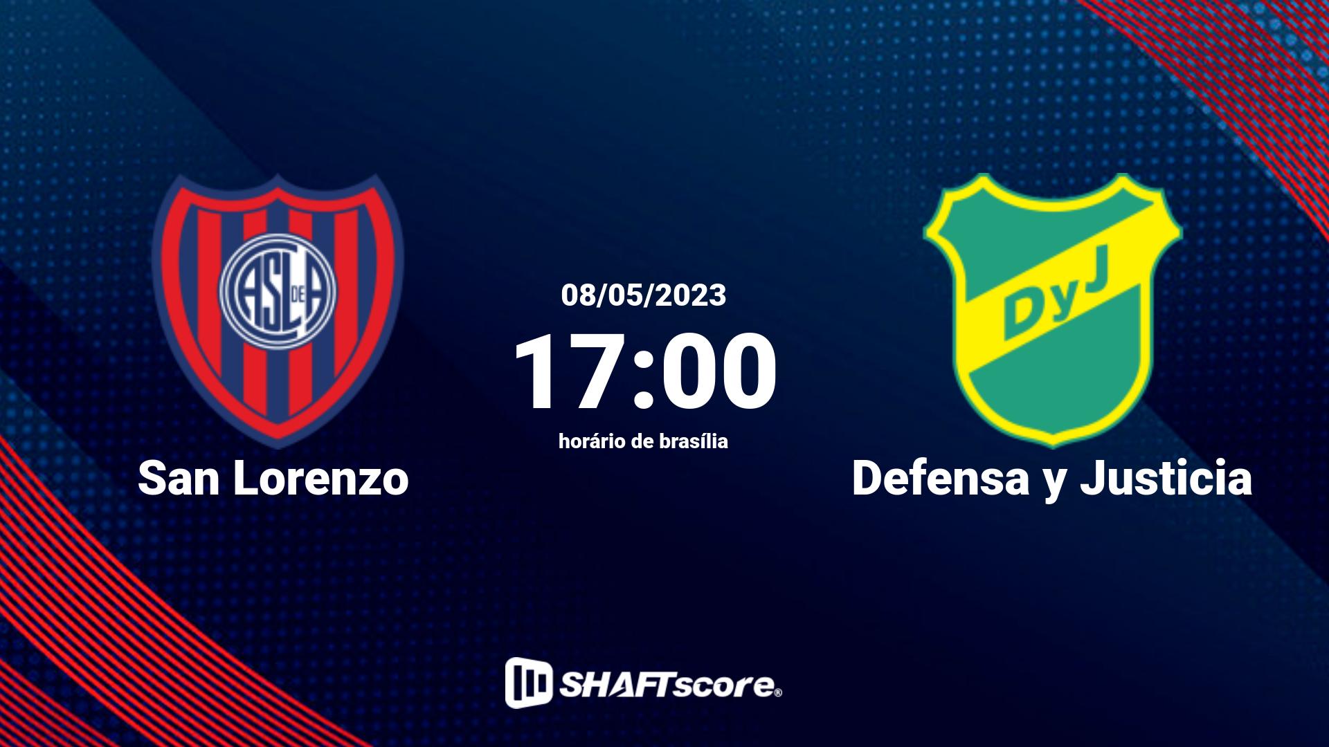 Estatísticas do jogo San Lorenzo vs Defensa y Justicia 08.05 17:00