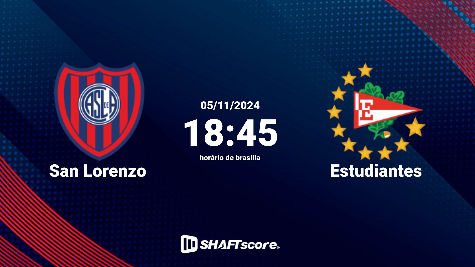 Estatísticas do jogo San Lorenzo vs Estudiantes 05.11 18:45