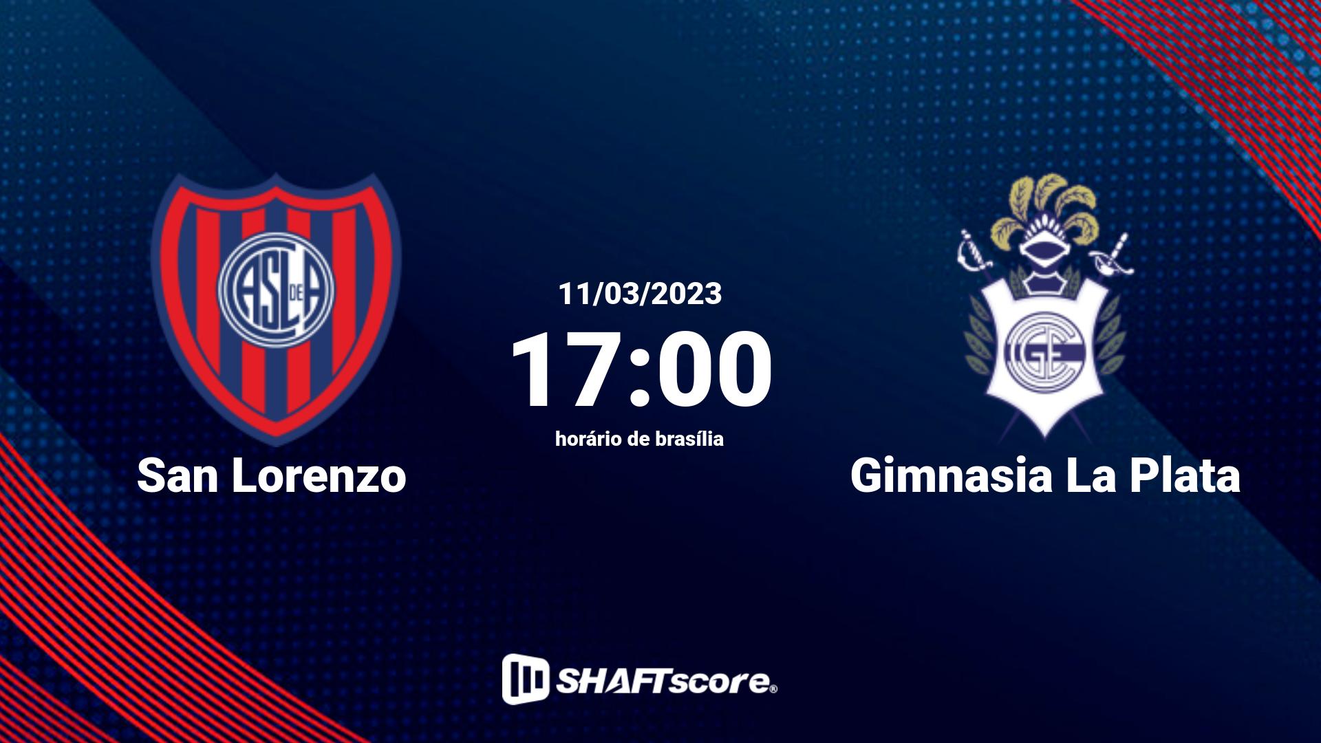 Estatísticas do jogo San Lorenzo vs Gimnasia La Plata 11.03 17:00