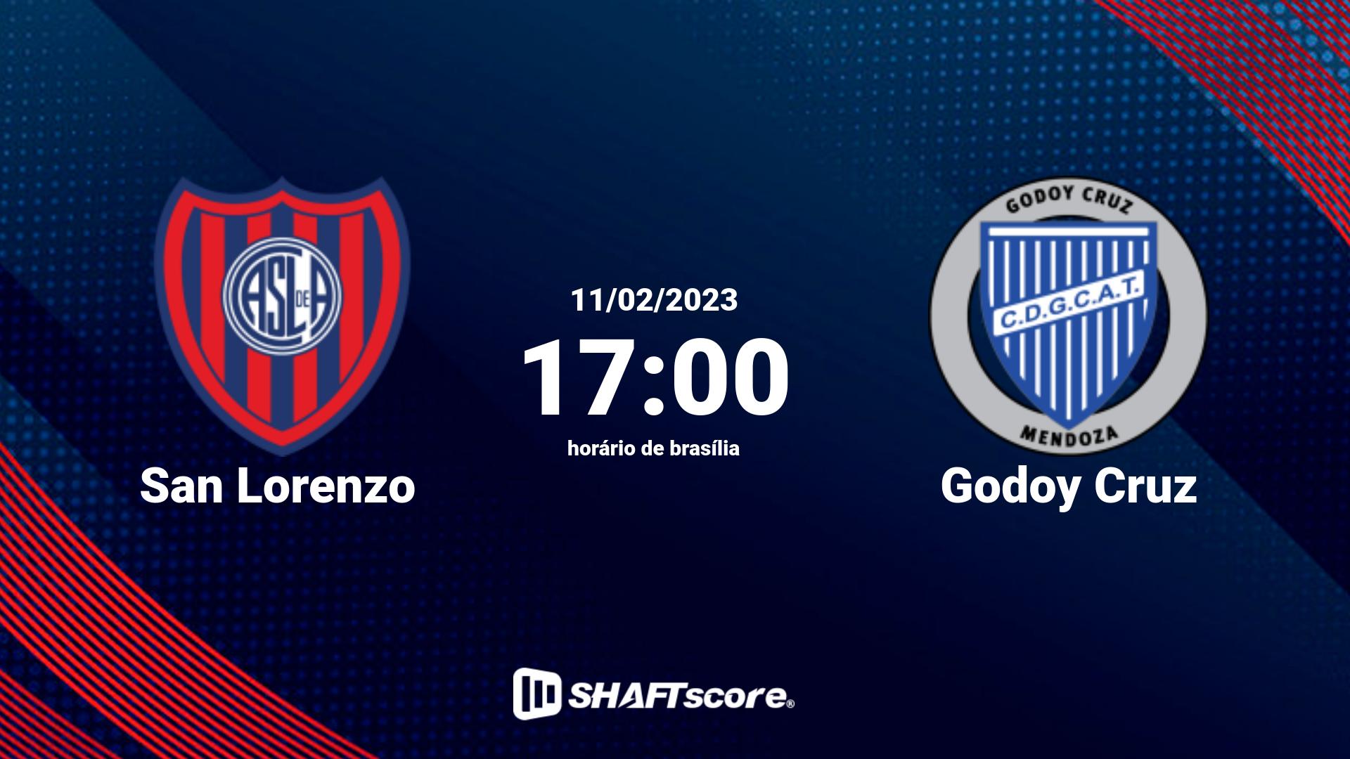 Estatísticas do jogo San Lorenzo vs Godoy Cruz 11.02 17:00