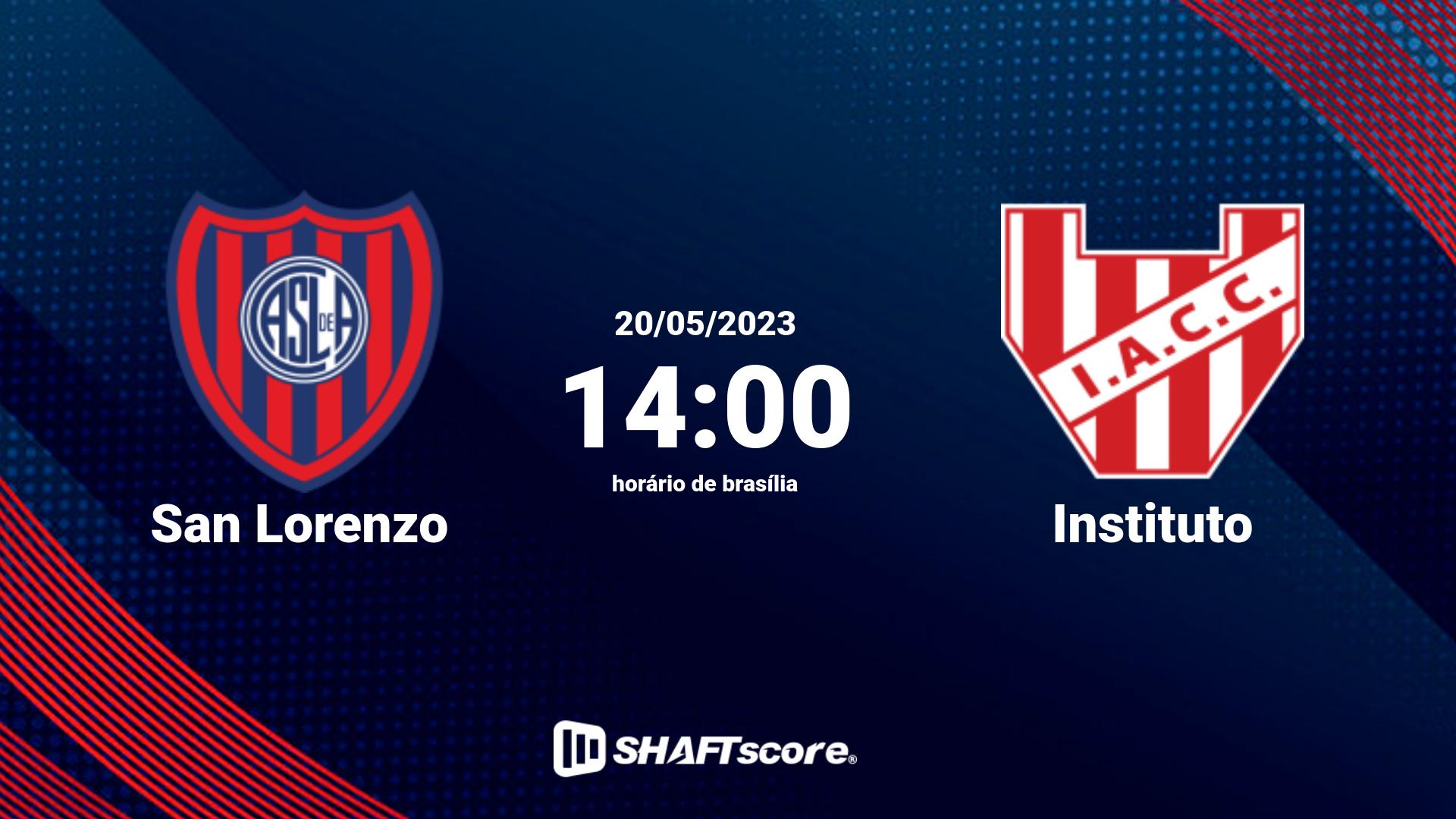 Estatísticas do jogo San Lorenzo vs Instituto 20.05 14:00