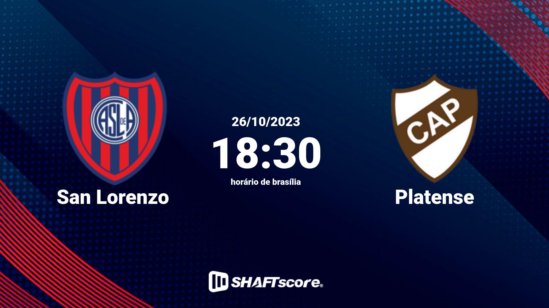 Estatísticas do jogo San Lorenzo vs Platense 26.10 18:30