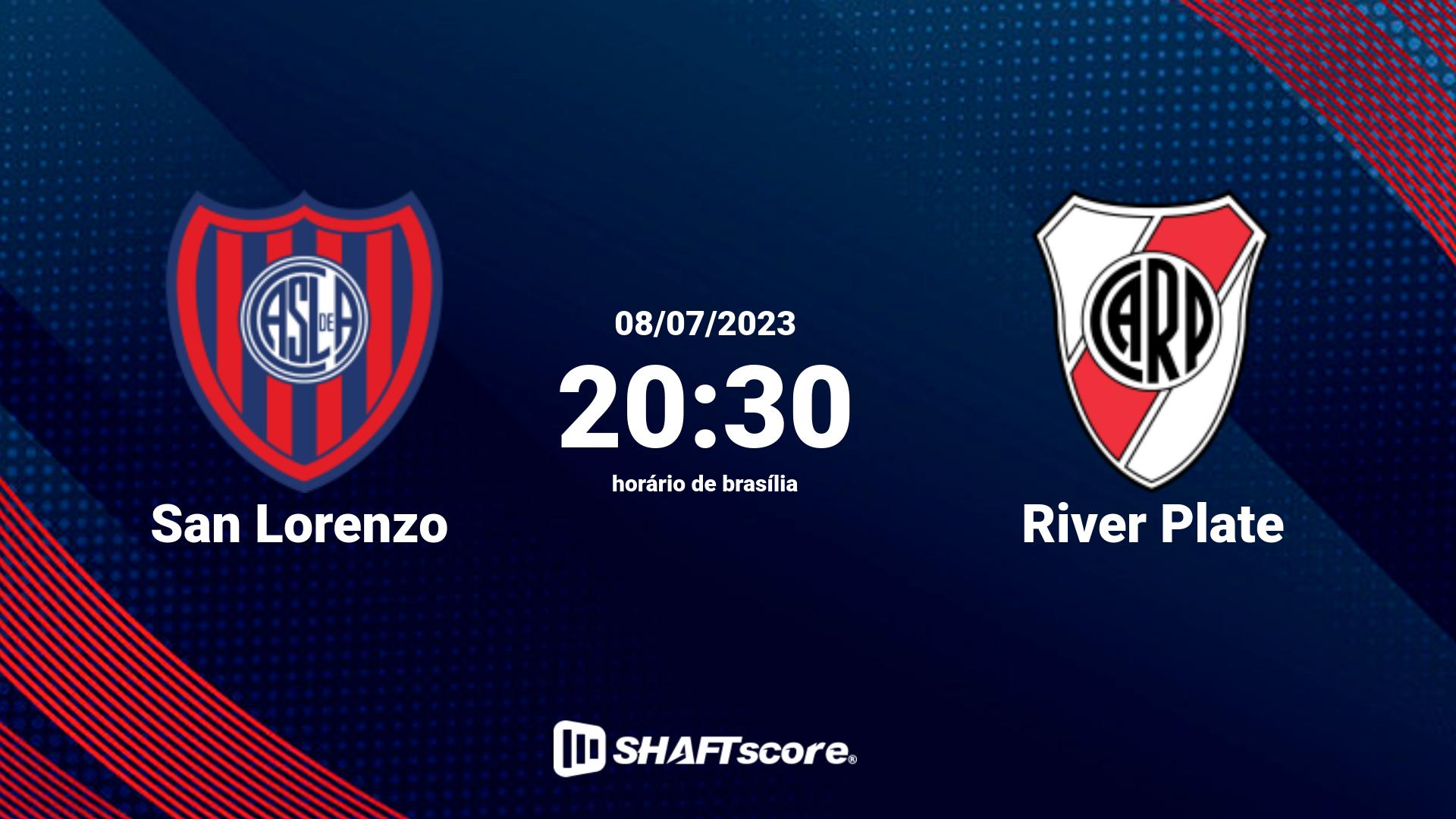 Estatísticas do jogo San Lorenzo vs River Plate 08.07 20:30