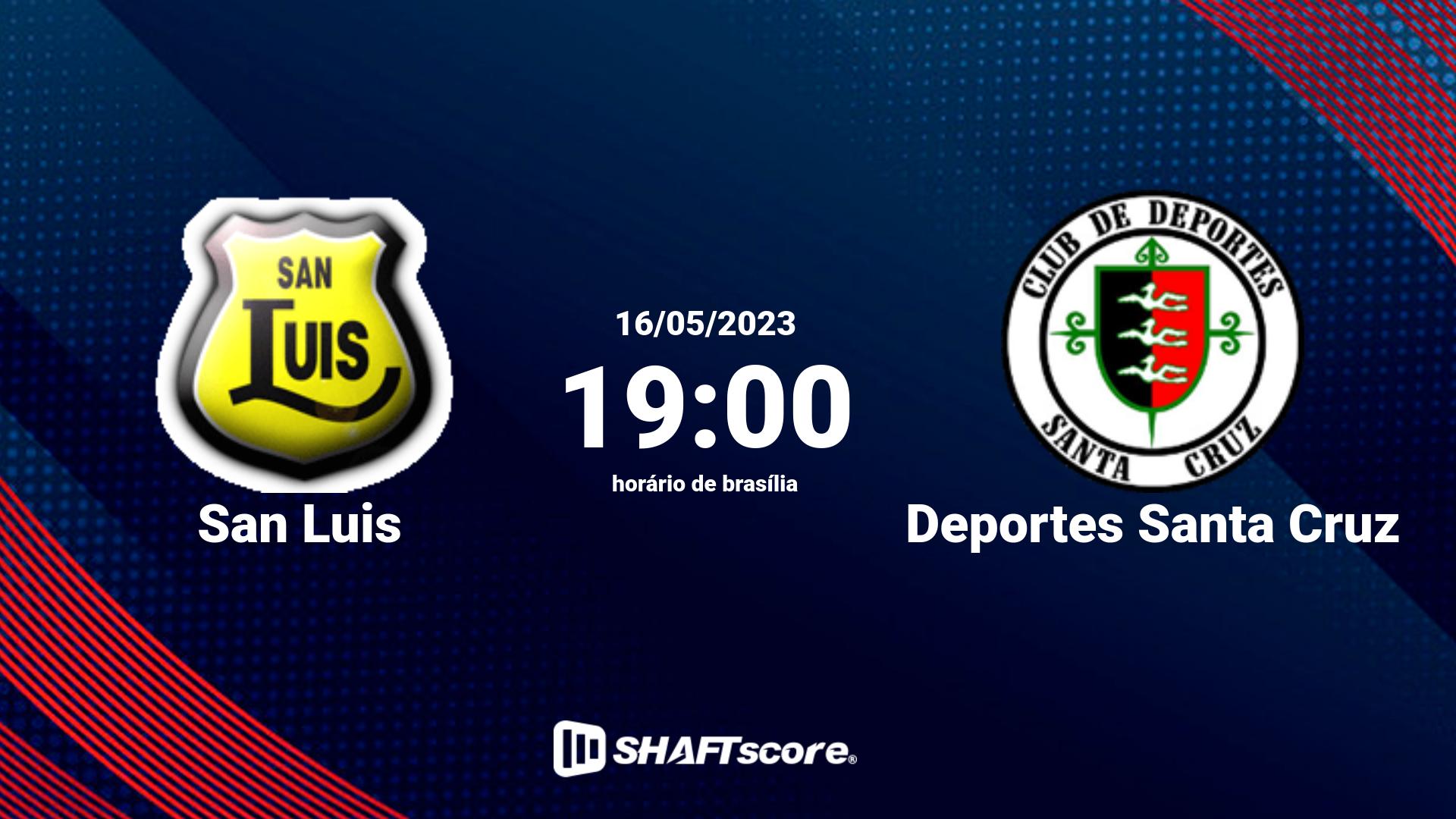 Estatísticas do jogo San Luis vs Deportes Santa Cruz 16.05 19:00