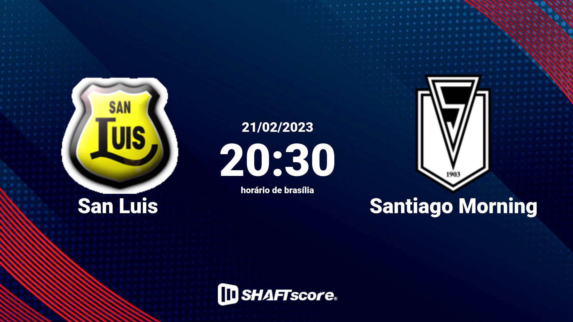 Estatísticas do jogo San Luis vs Santiago Morning 21.02 20:30