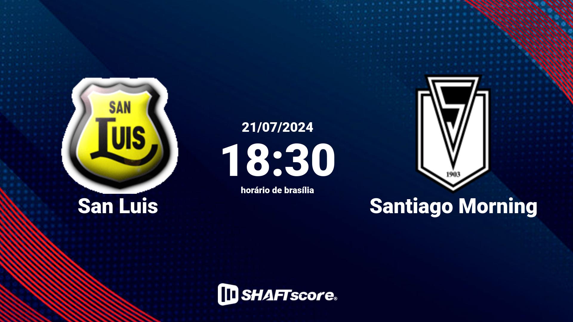 Estatísticas do jogo San Luis vs Santiago Morning 21.07 18:30