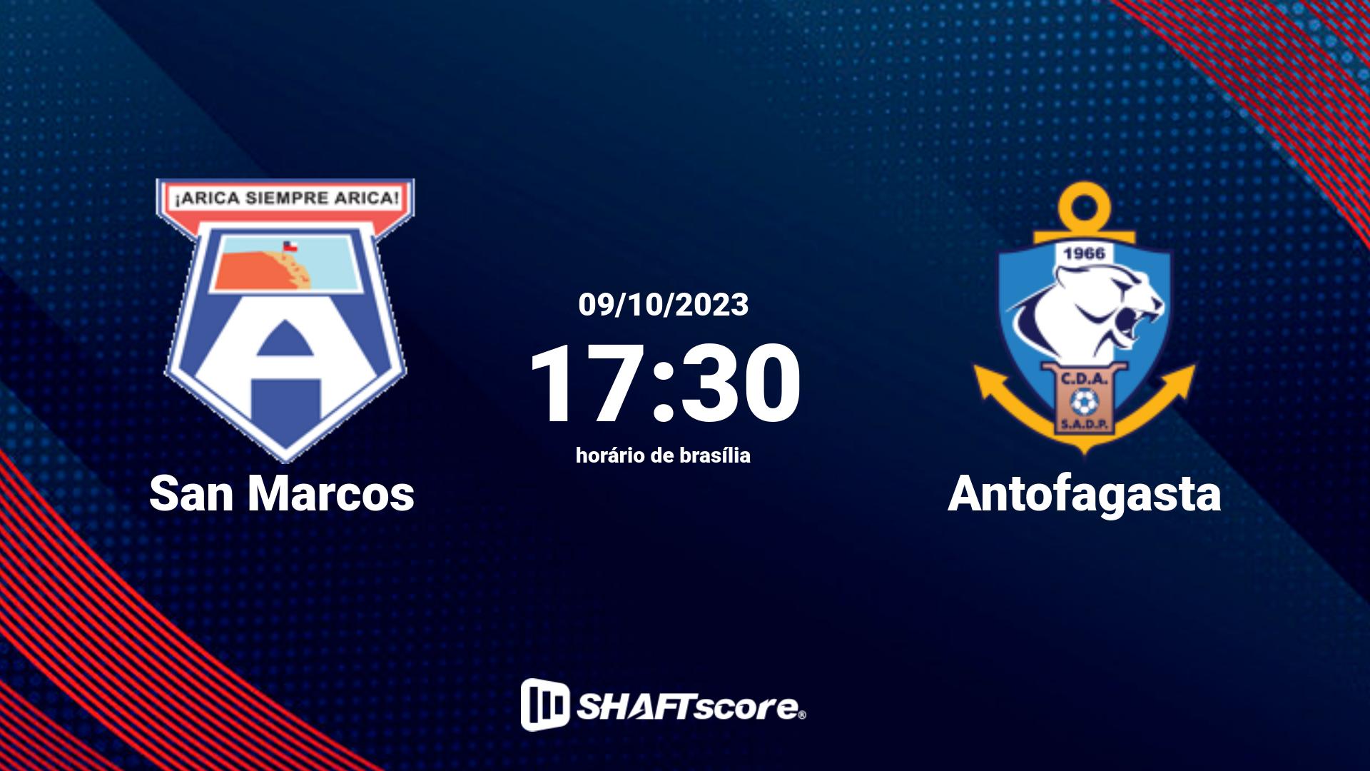 Estatísticas do jogo San Marcos vs Antofagasta 09.10 17:30