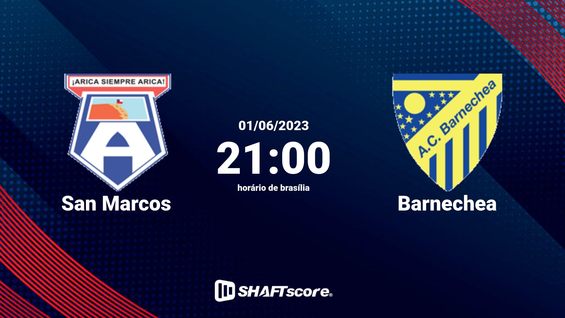 Estatísticas do jogo San Marcos vs Barnechea 01.06 21:00