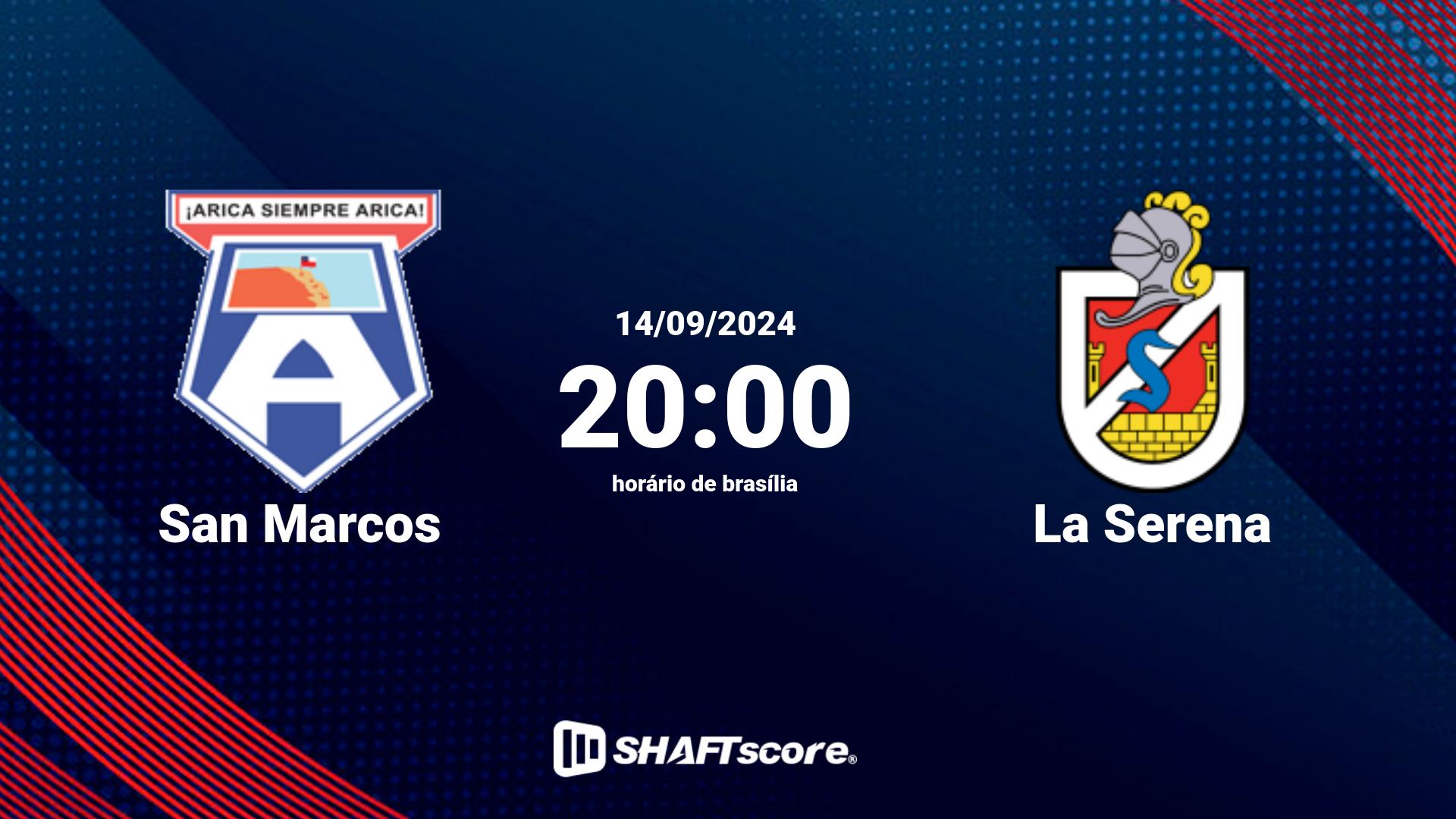 Estatísticas do jogo San Marcos vs La Serena 14.09 20:00