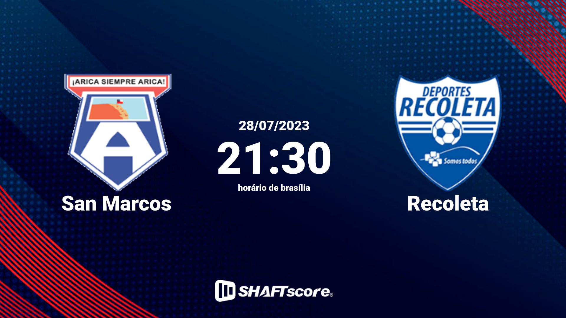 Estatísticas do jogo San Marcos vs Recoleta 28.07 21:30