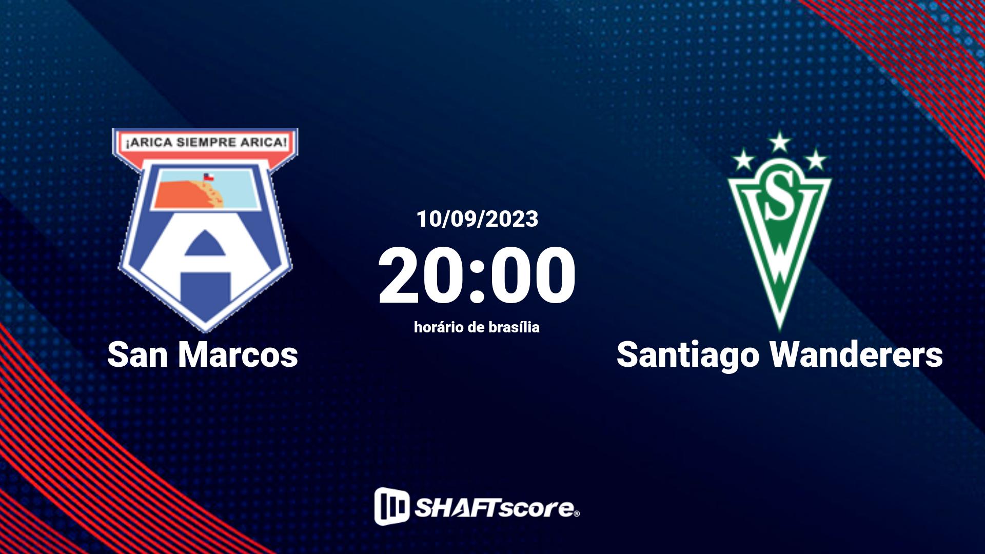 Estatísticas do jogo San Marcos vs Santiago Wanderers 10.09 20:00