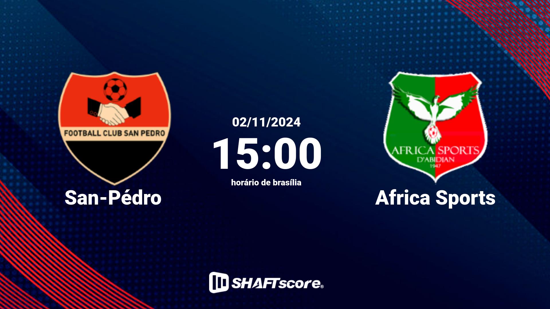 Estatísticas do jogo San-Pédro vs Africa Sports 02.11 15:00