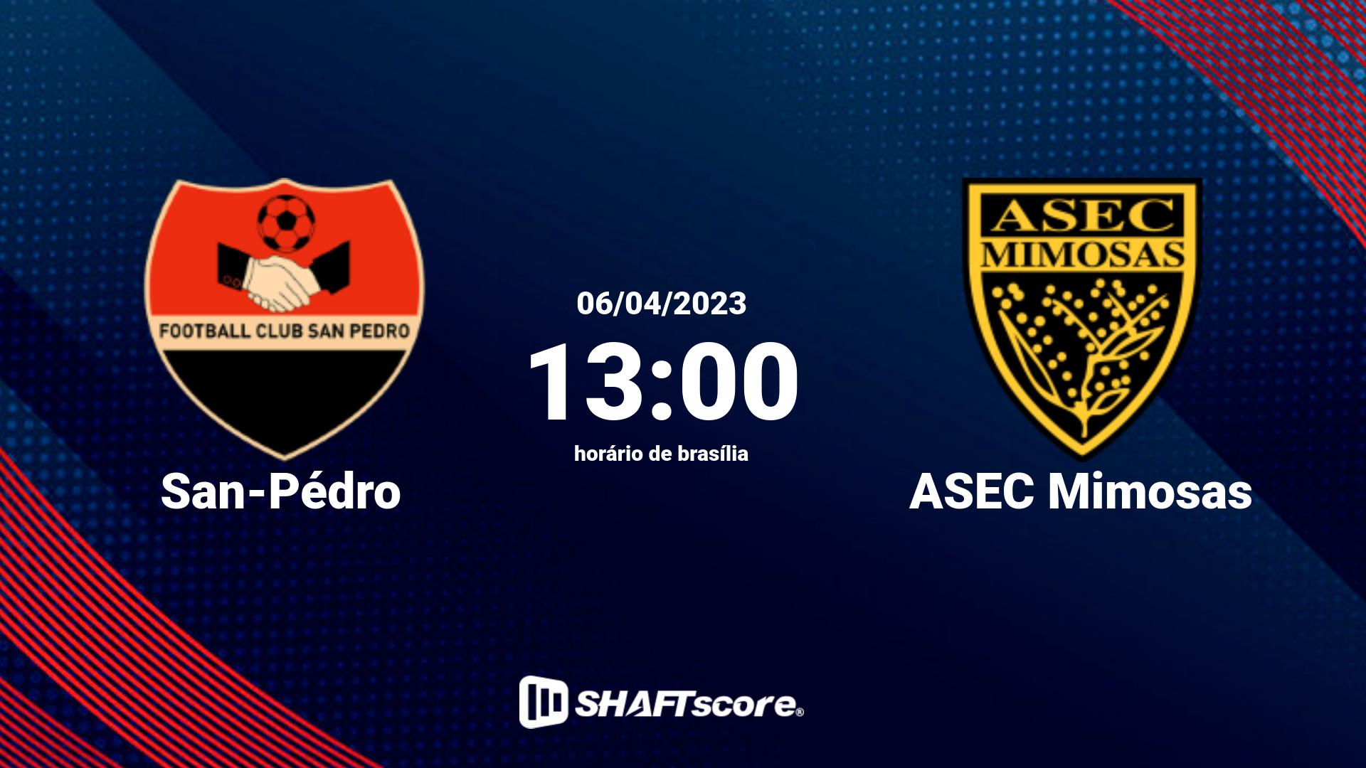 Estatísticas do jogo San-Pédro vs ASEC Mimosas 06.04 13:00