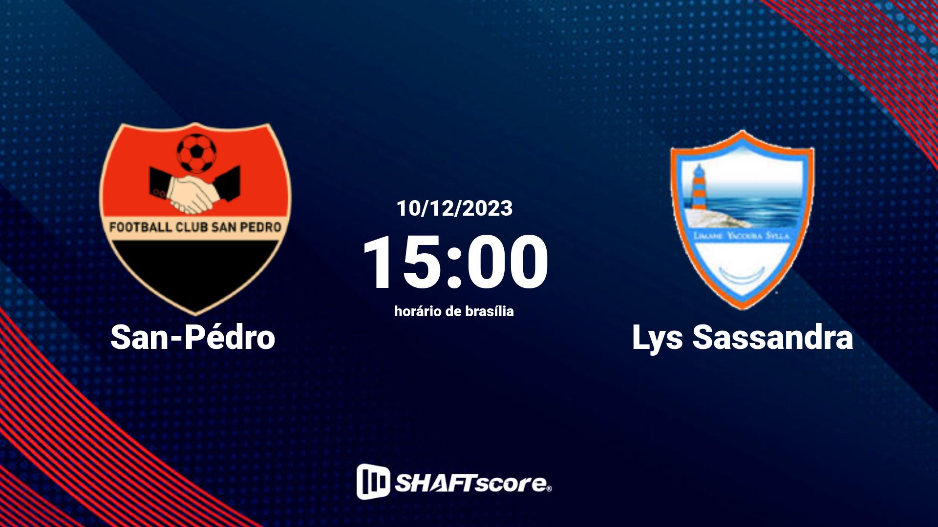 Estatísticas do jogo San-Pédro vs Lys Sassandra 10.12 15:00