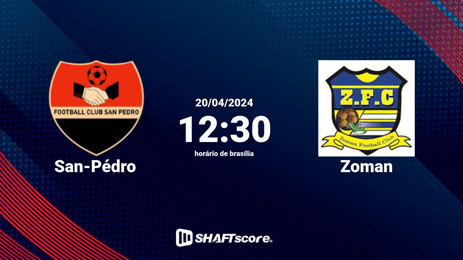 Estatísticas do jogo San-Pédro vs Zoman 20.04 12:30