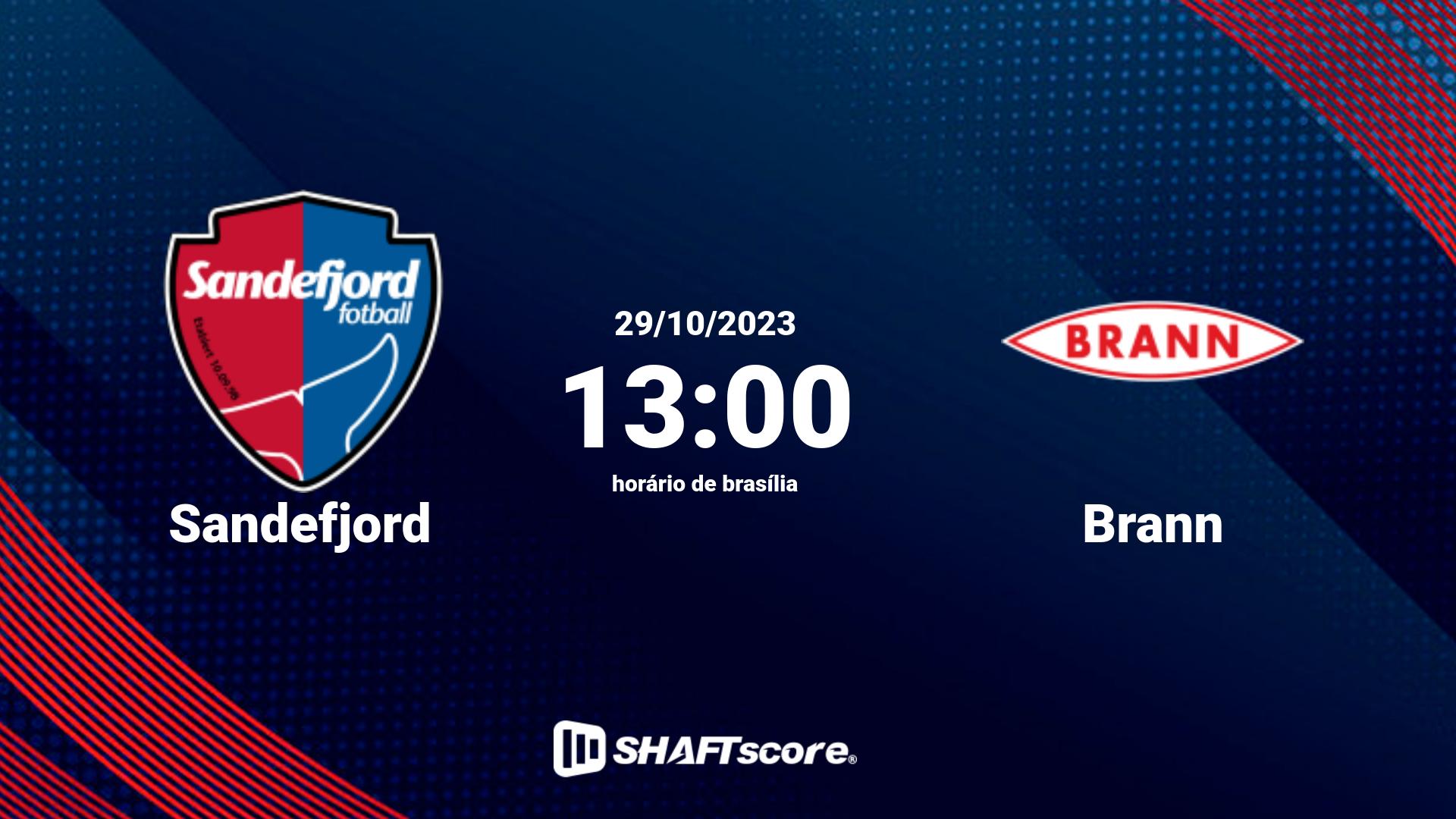 Estatísticas do jogo Sandefjord vs Brann 29.10 13:00