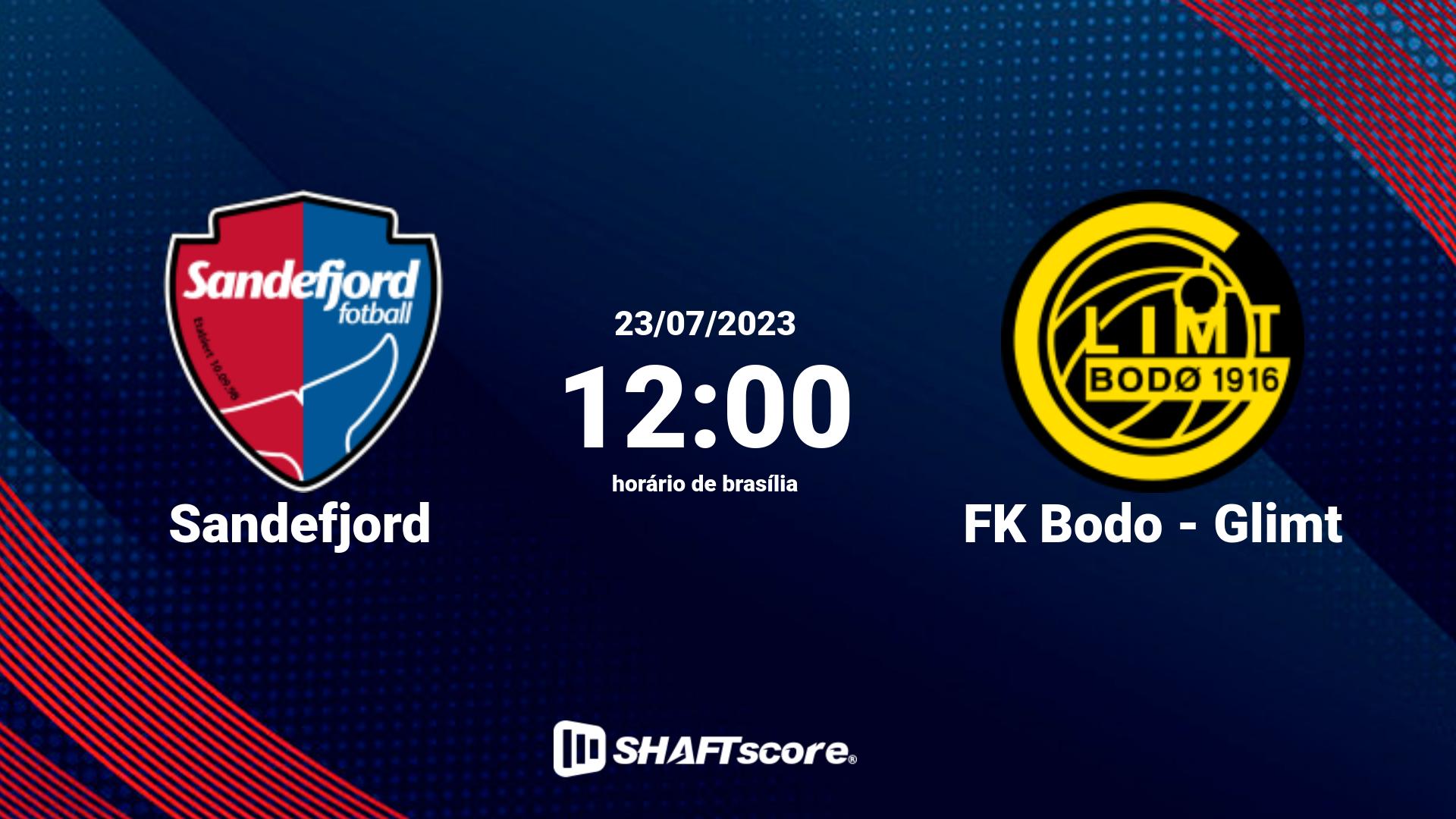 Estatísticas do jogo Sandefjord vs FK Bodo - Glimt 23.07 12:00
