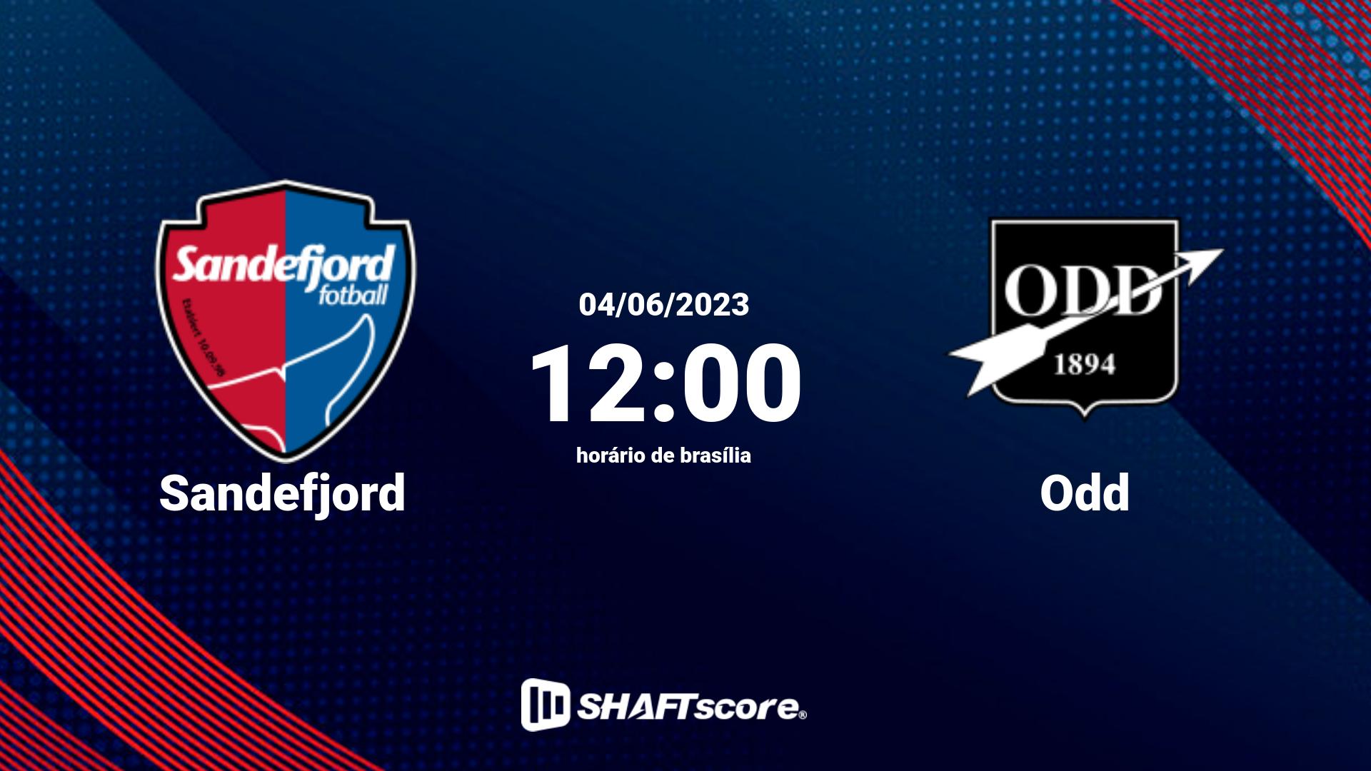 Estatísticas do jogo Sandefjord vs Odd 04.06 12:00