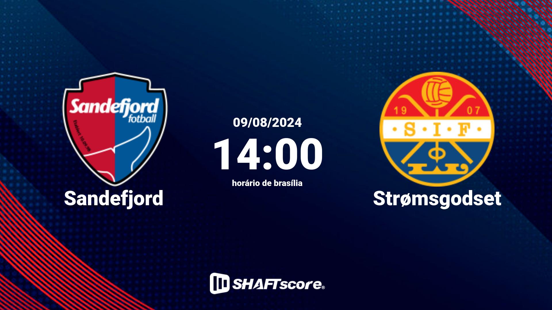 Estatísticas do jogo Sandefjord vs Strømsgodset 09.08 14:00