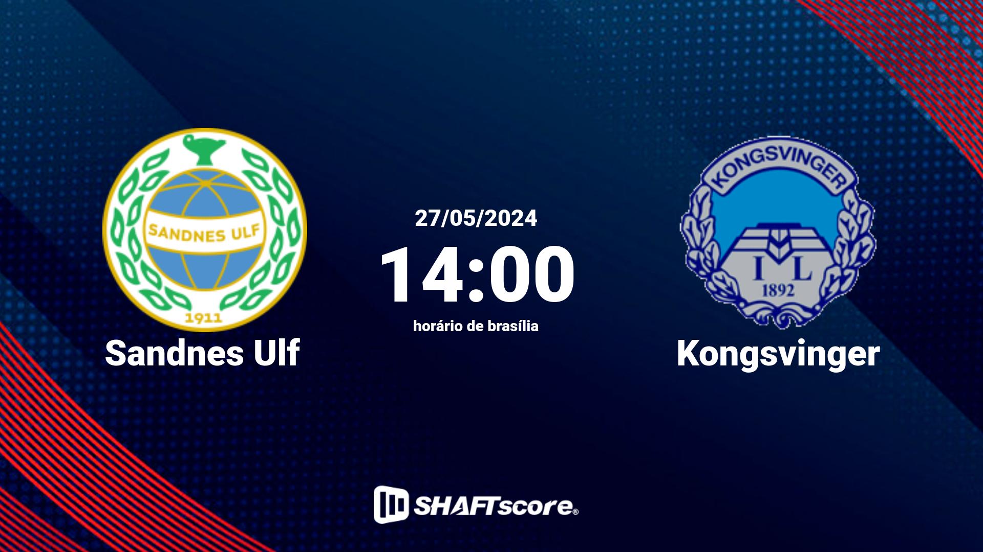 Estatísticas do jogo Sandnes Ulf vs Kongsvinger 27.05 14:00