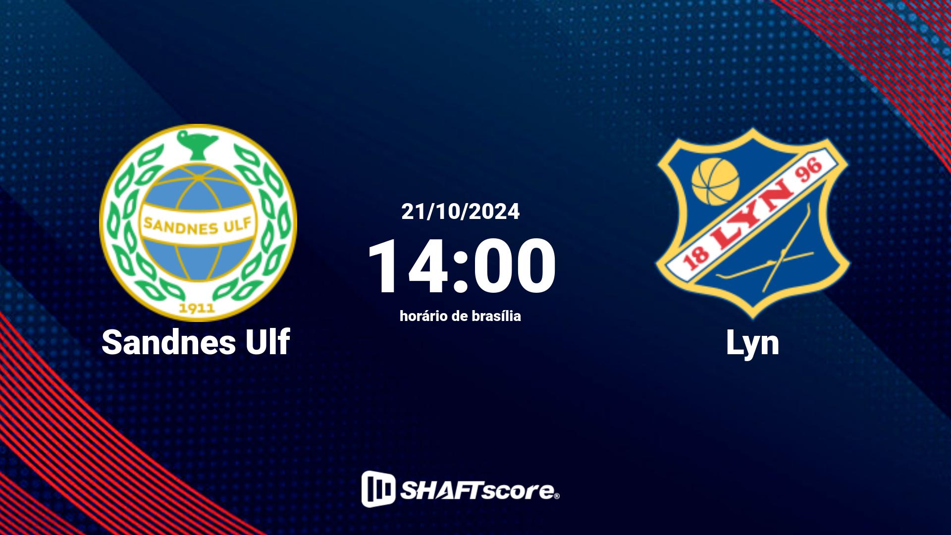 Estatísticas do jogo Sandnes Ulf vs Lyn 21.10 14:00